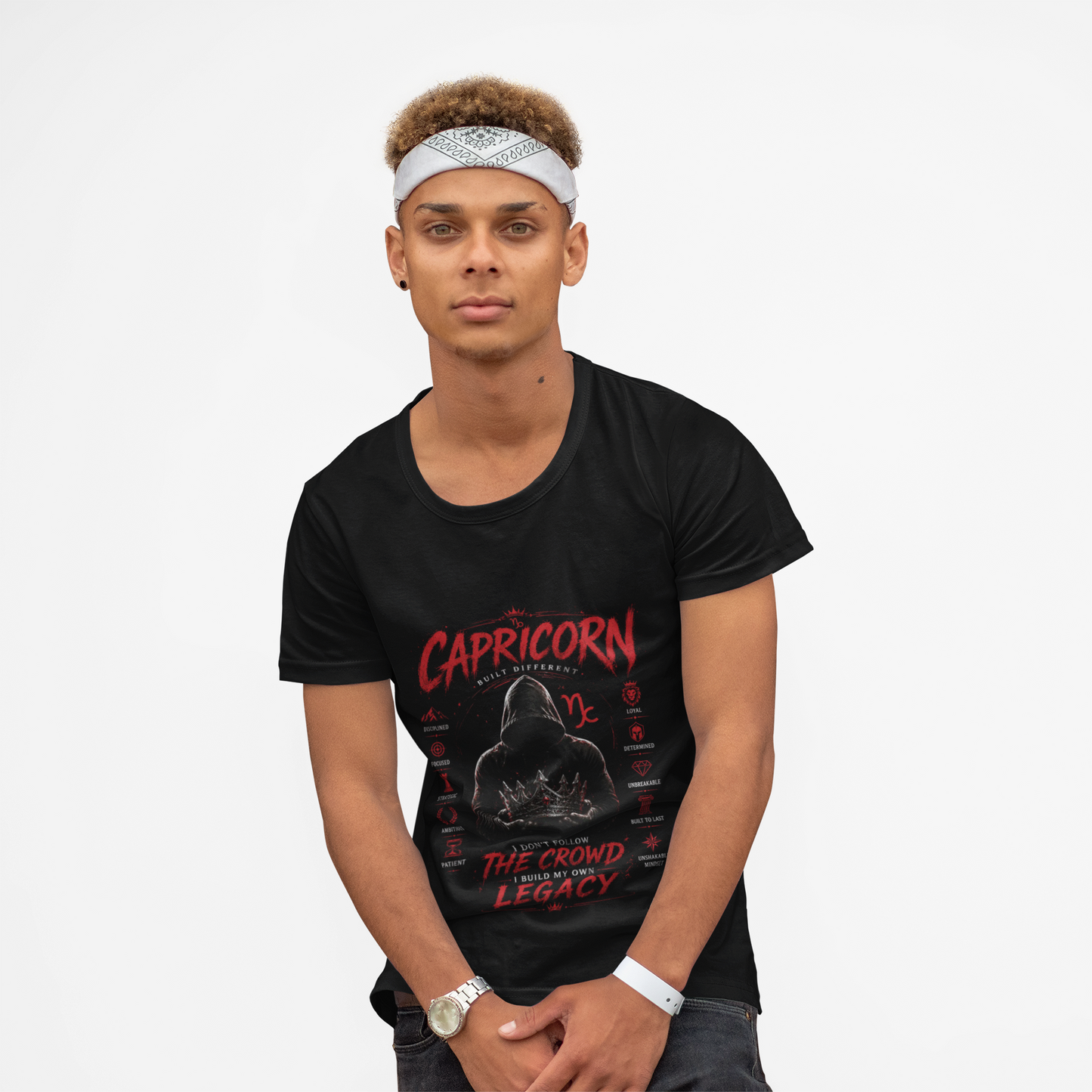 Capricorn Zodiac T‑Shirt — "The Crowd, The Legacy" Astrology Tee