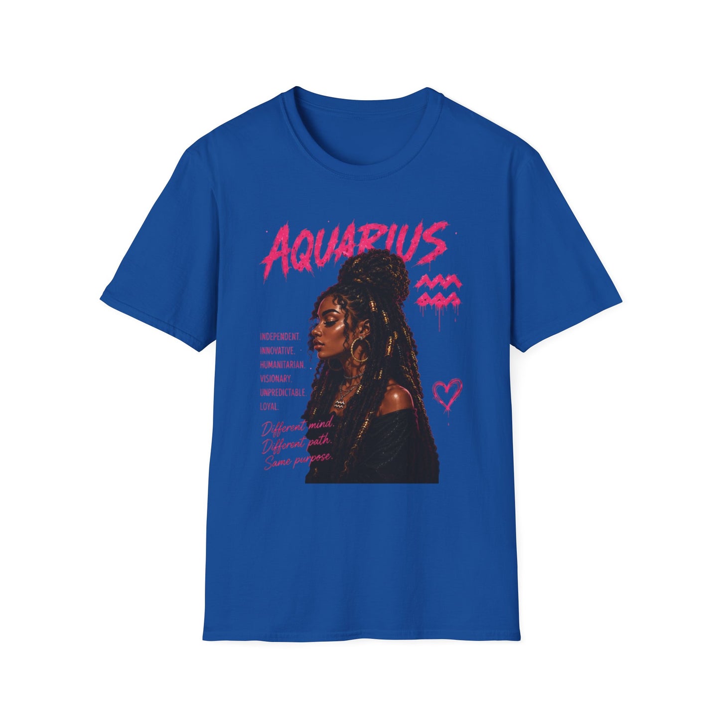 Aquarius Zodiac T-Shirt — Empowered Black Queen Astrology Tee