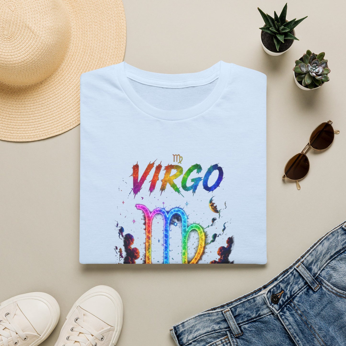 Virgo Rainbow Zodiac T-Shirt — Colorful Virgo Astrology Tee