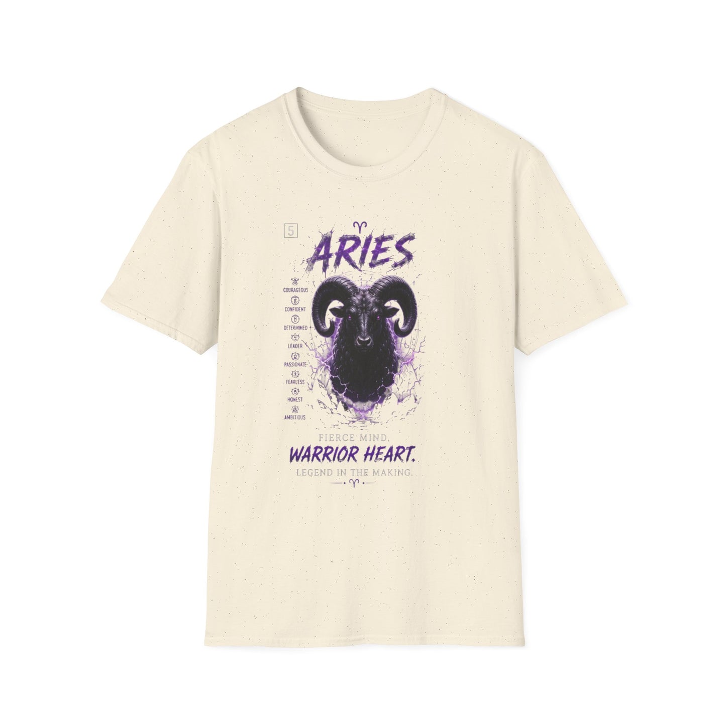 Aries Zodiac T‑Shirt — Warrior Heart Ram Astrology Tee