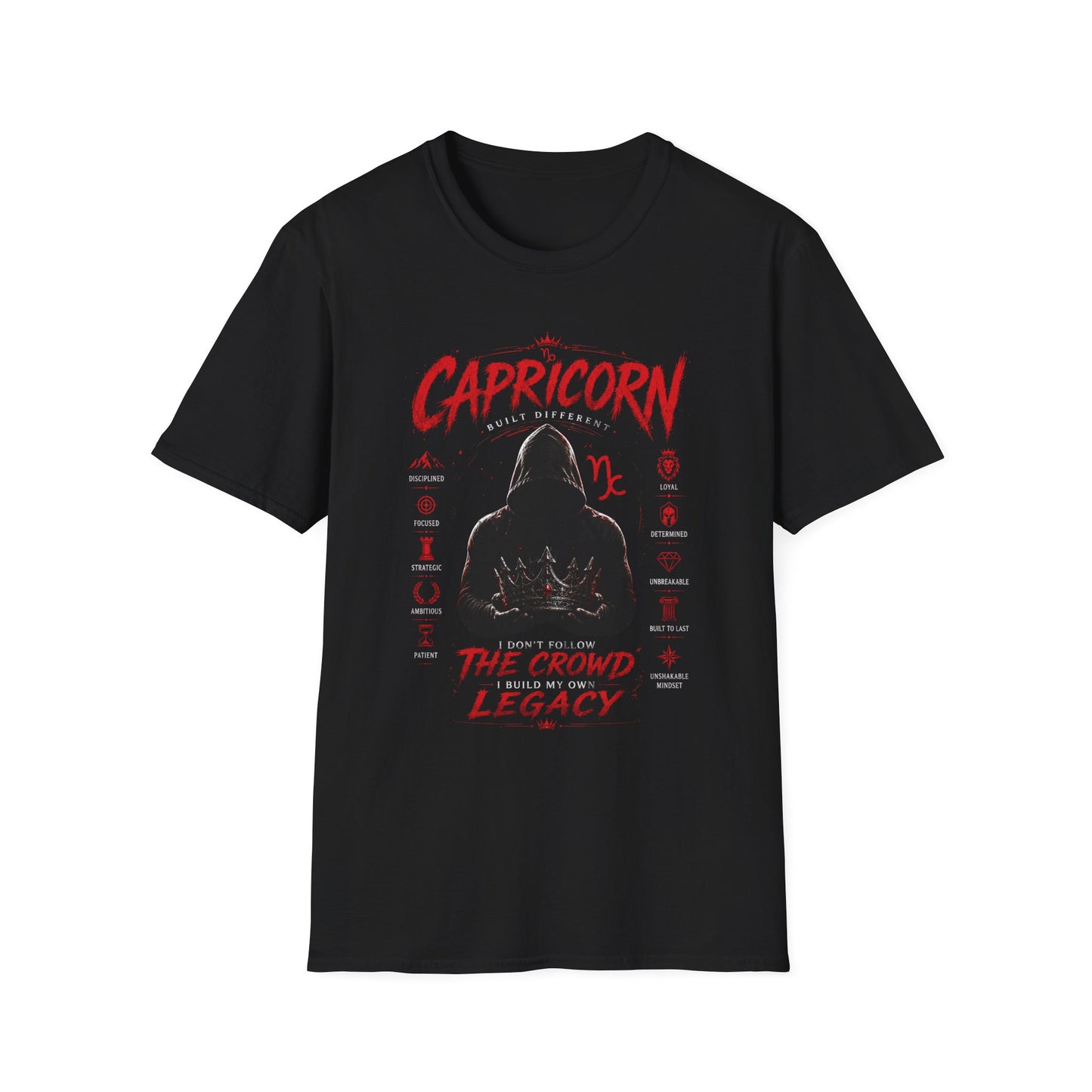 Capricorn Zodiac T‑Shirt — "The Crowd, The Legacy" Astrology Tee