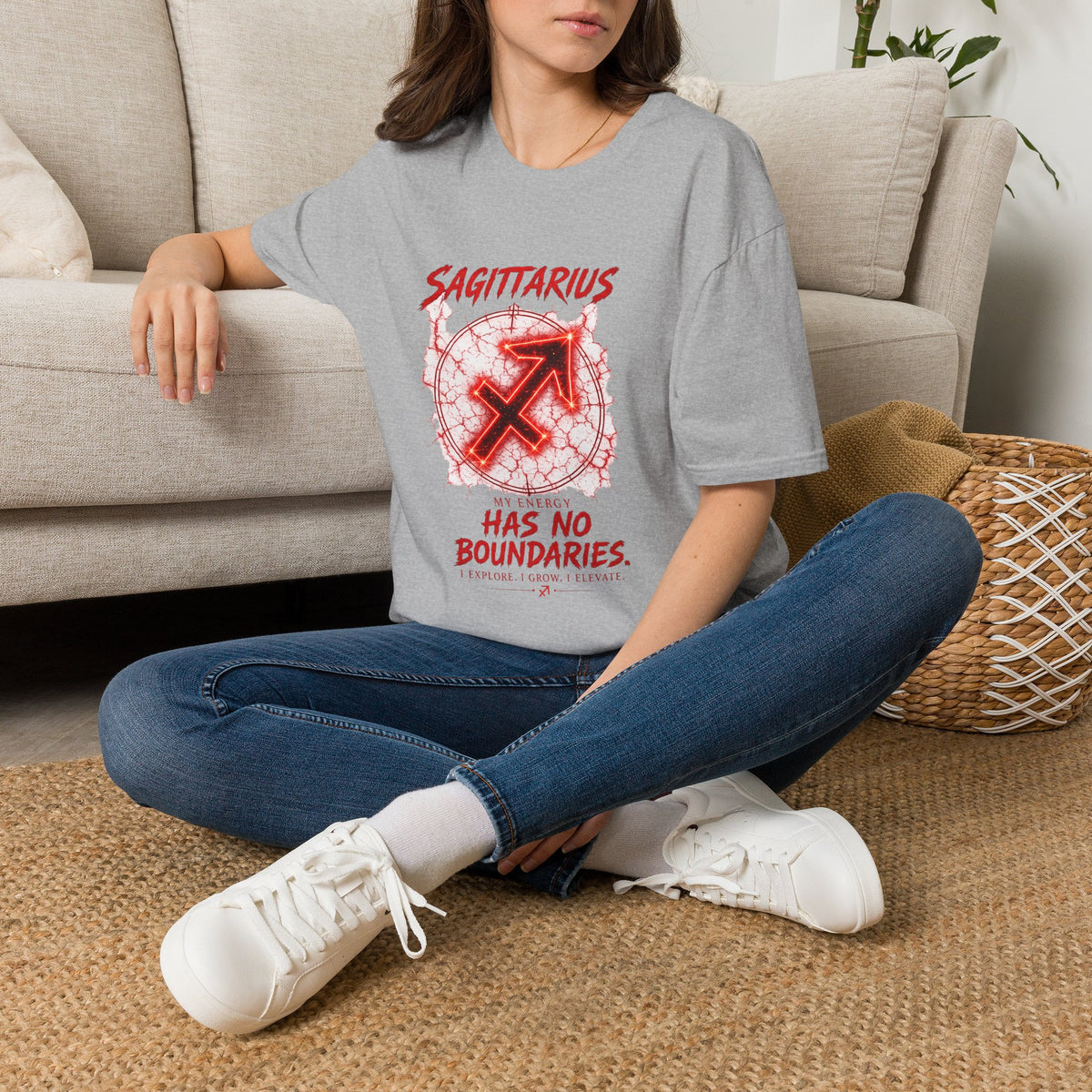 Sagittarius Zodiac T-Shirt — "Has No Boundaries" Archery Sign Graphic