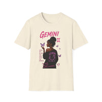 Gemini Zodiac T-Shirt — Black Girl Astrology Tee with Butterfly Art