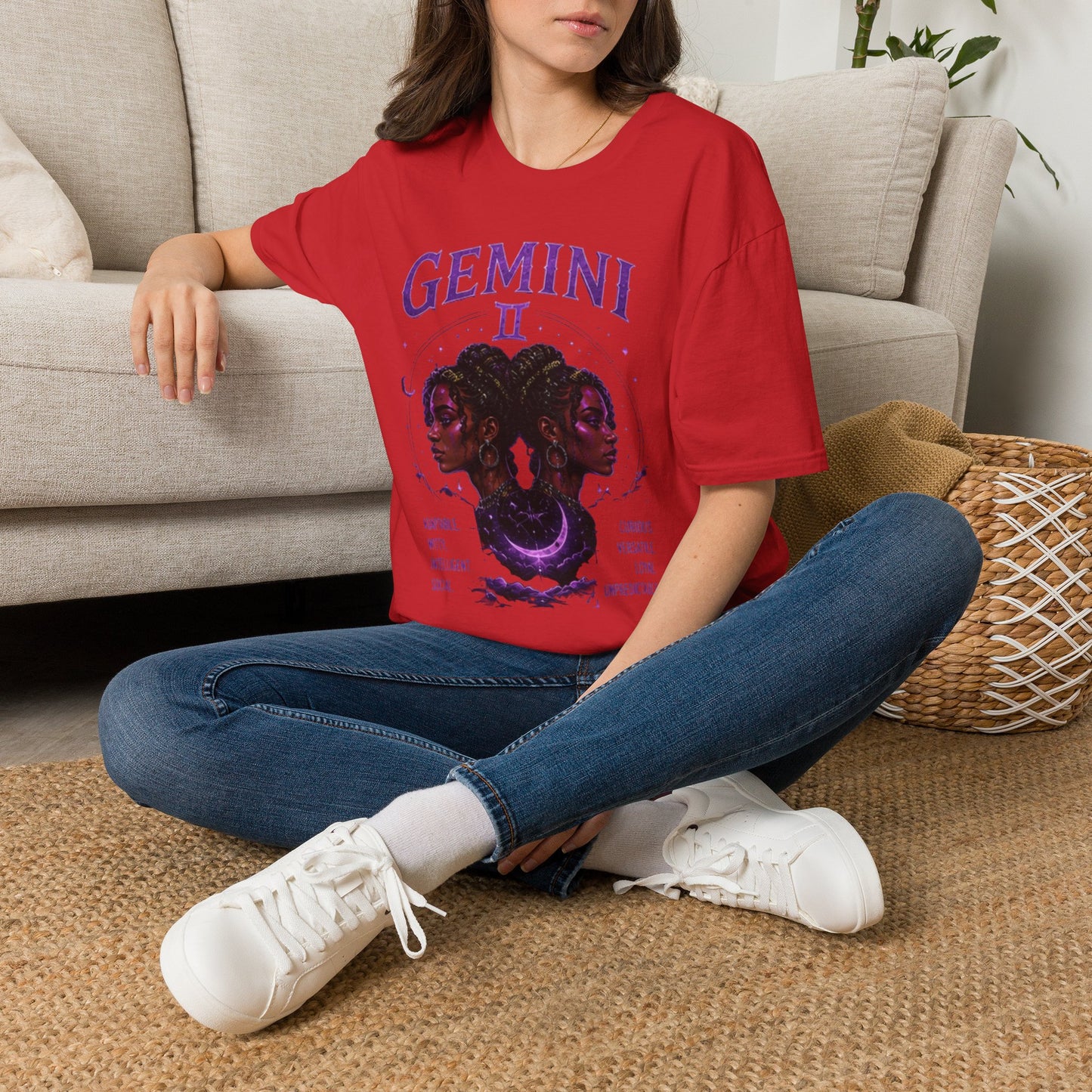 Gemini Zodiac T‑Shirt — Mystical Twin Moon Astrology Tee