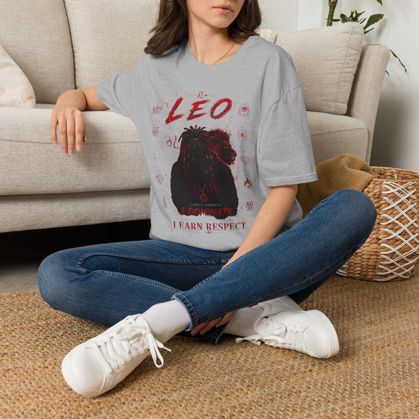 Leo Zodiac T-Shirt — Fierce Lion Astrology Tee (I Earn Respect)
