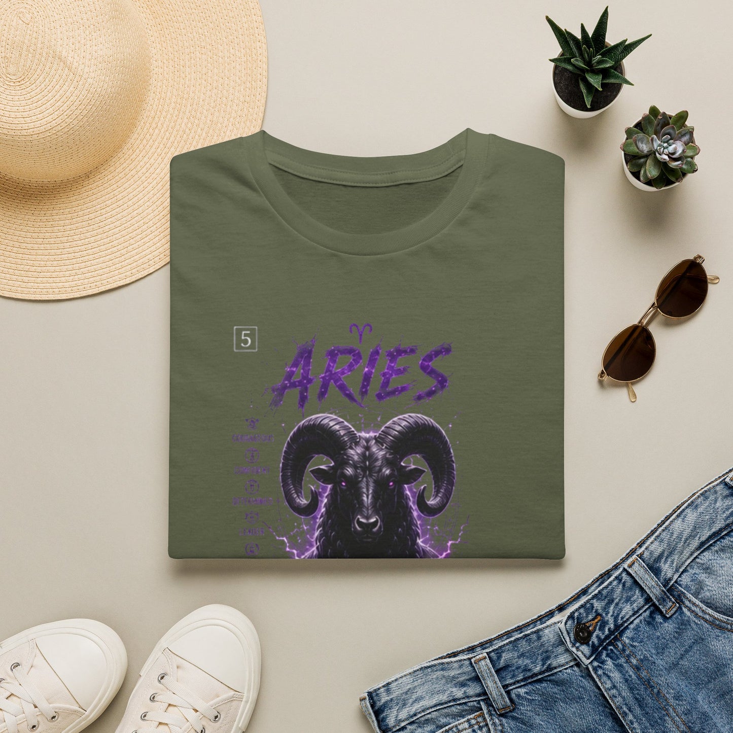 Aries Zodiac T‑Shirt — Warrior Heart Ram Astrology Tee