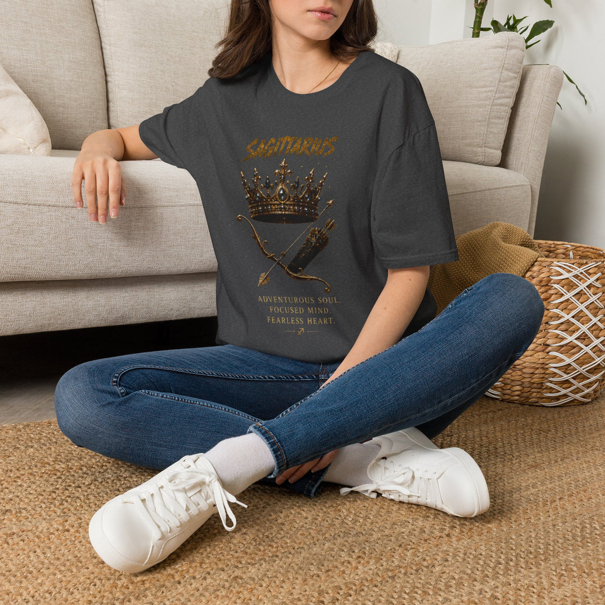 Sagittarius Crown T-Shirt — Zodiac Archer Graphic Tee