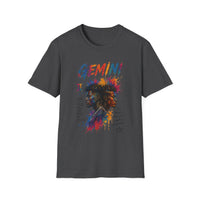 Gemini Zodiac T‑Shirt — Colorful Twin Silhouette Astrology Tee