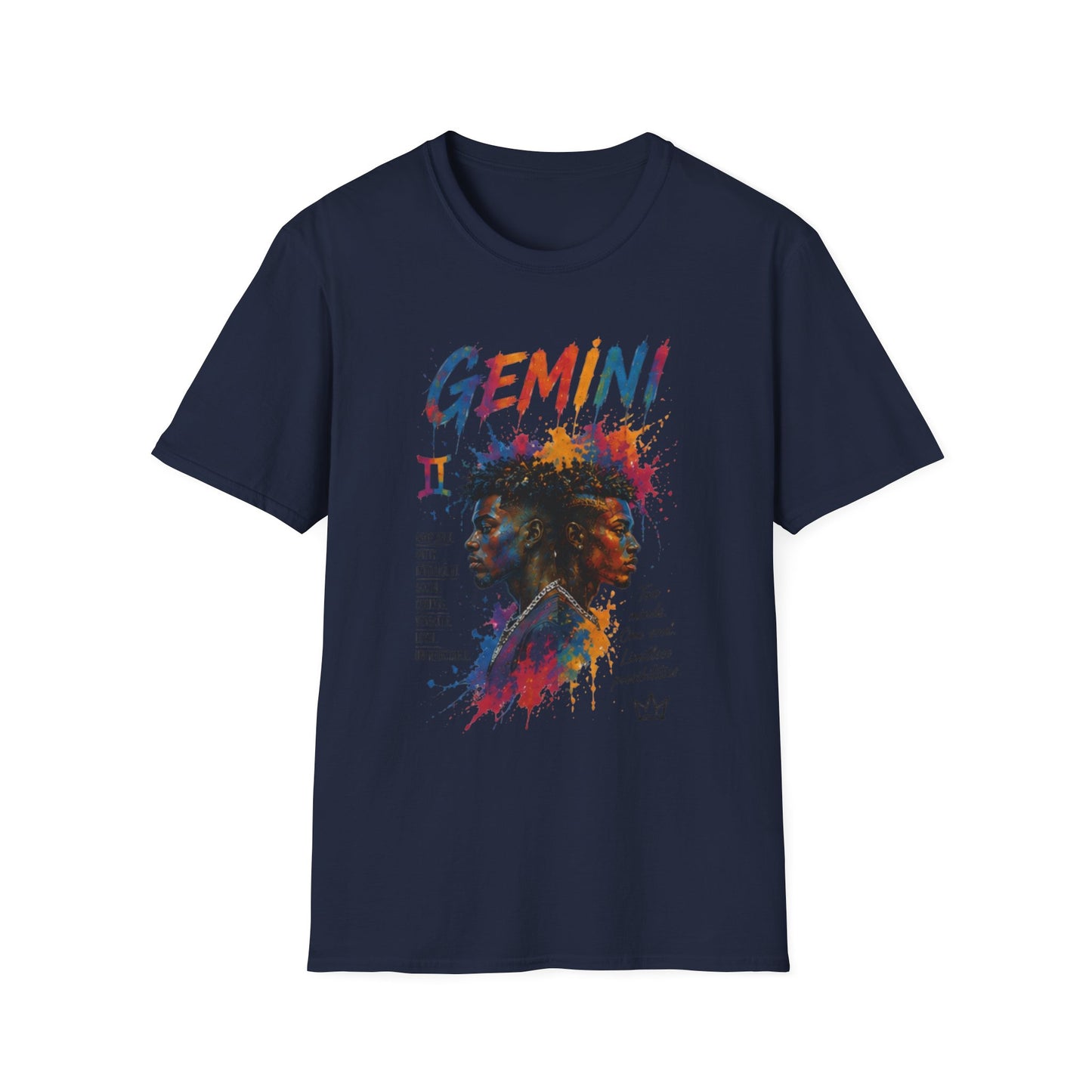 Gemini Zodiac T‑Shirt — Colorful Twin Silhouette Astrology Tee