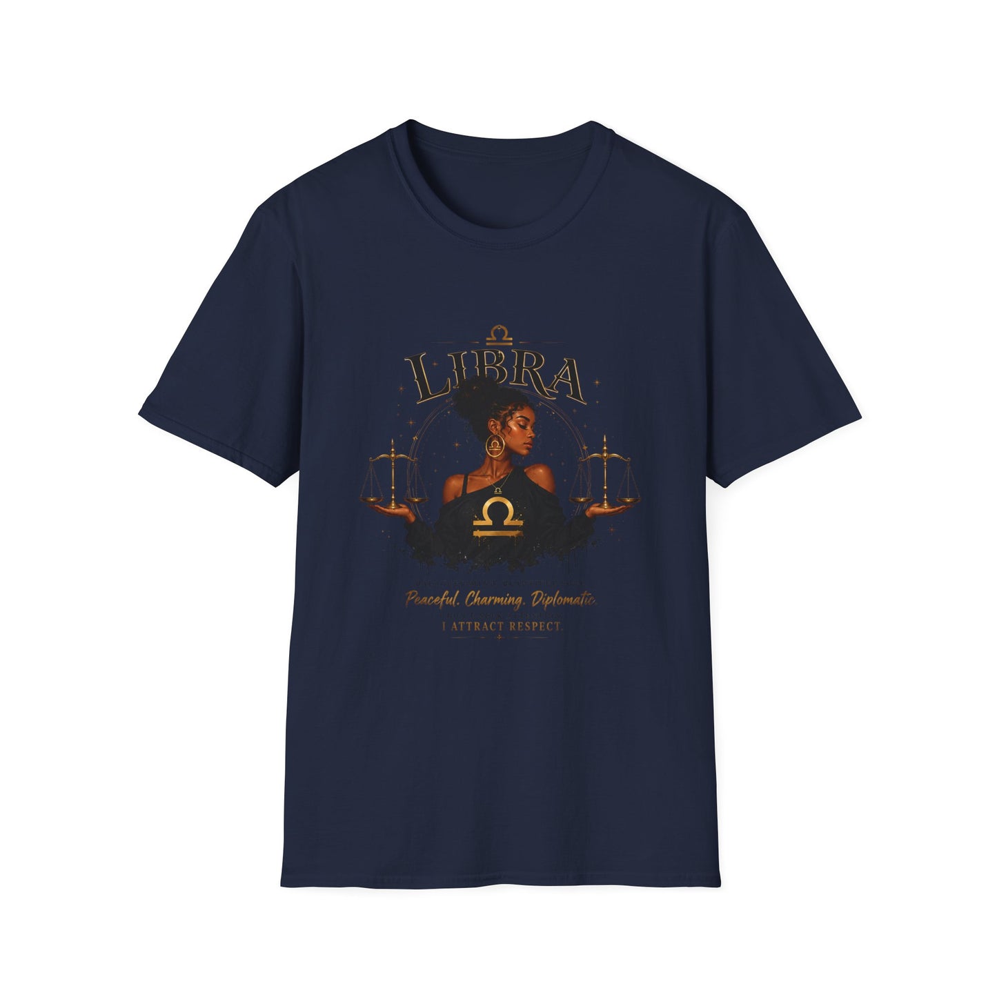 Libra Wolf T‑Shirt — Zodiac Astrology Tee with 'Loyal Heart' Design