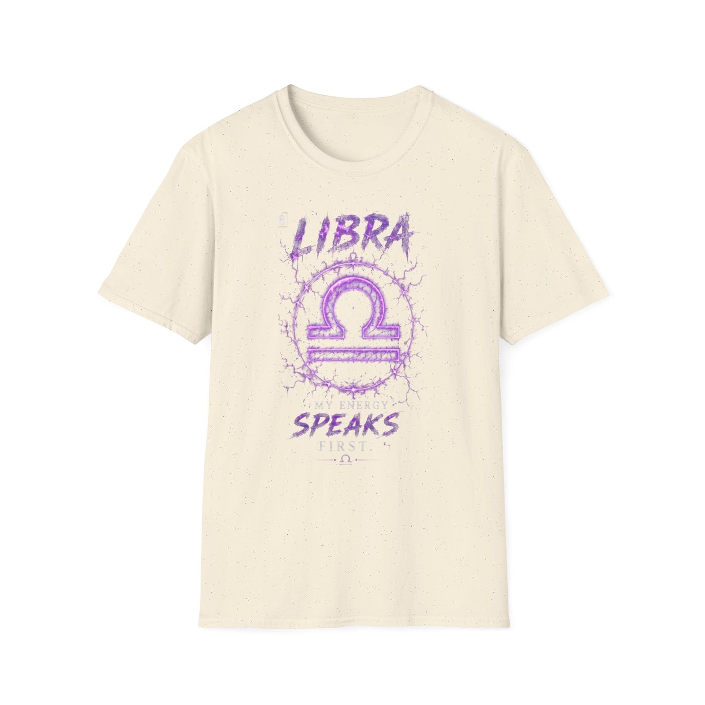 Libra Zodiac T-Shirt — Purple Libra Symbol & "Libra Speaks" Graphic