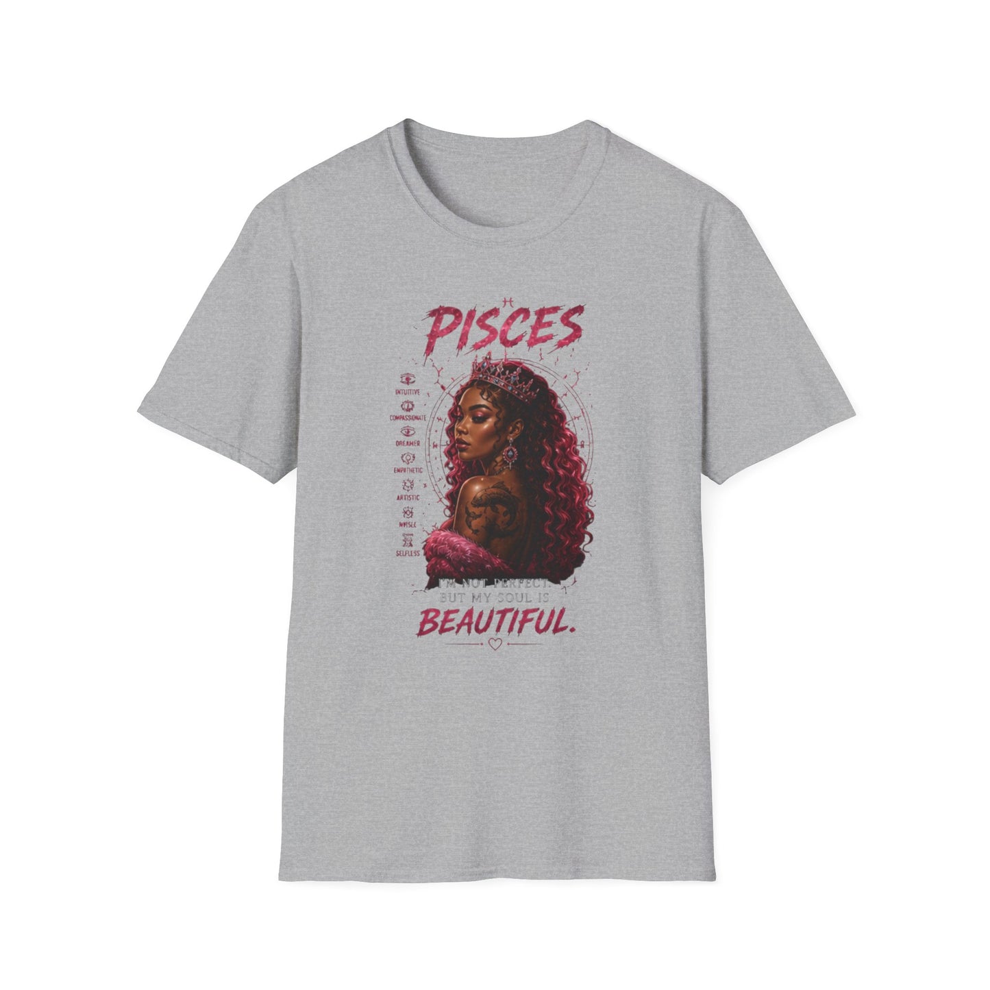 Pisces Zodiac T-Shirt — Afrocentric 'Pisces' Portrait Tee