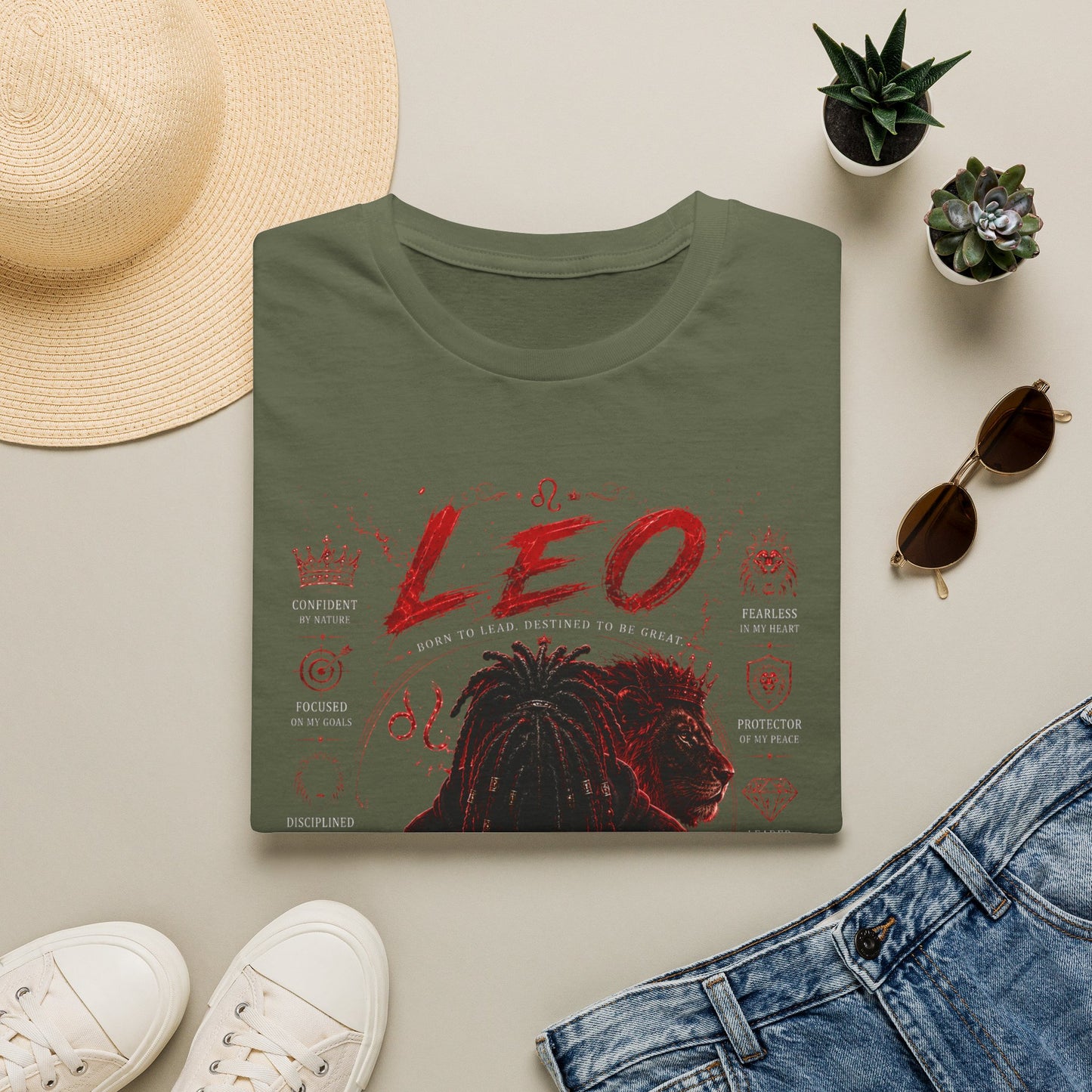 Leo Zodiac T-Shirt — Fierce Lion Astrology Tee (I Earn Respect)