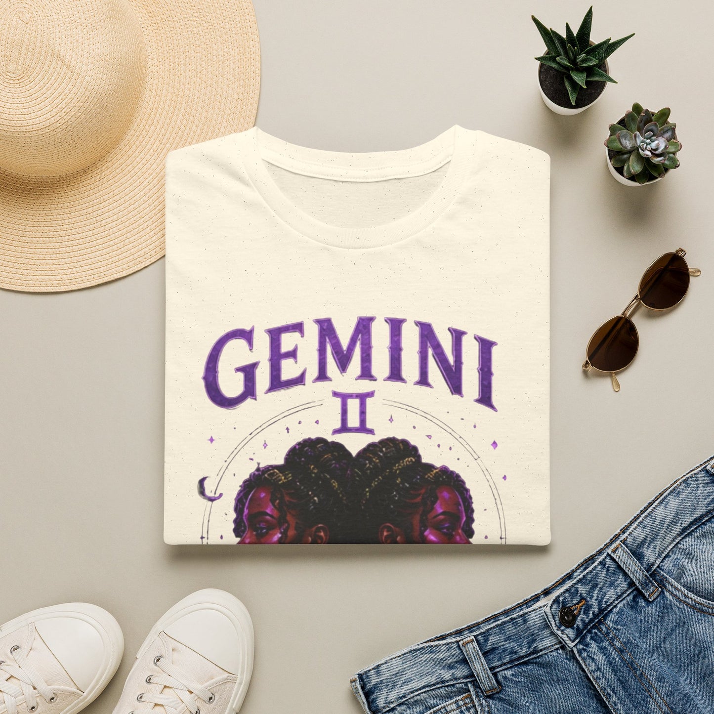Gemini Zodiac T‑Shirt — Mystical Twin Moon Astrology Tee