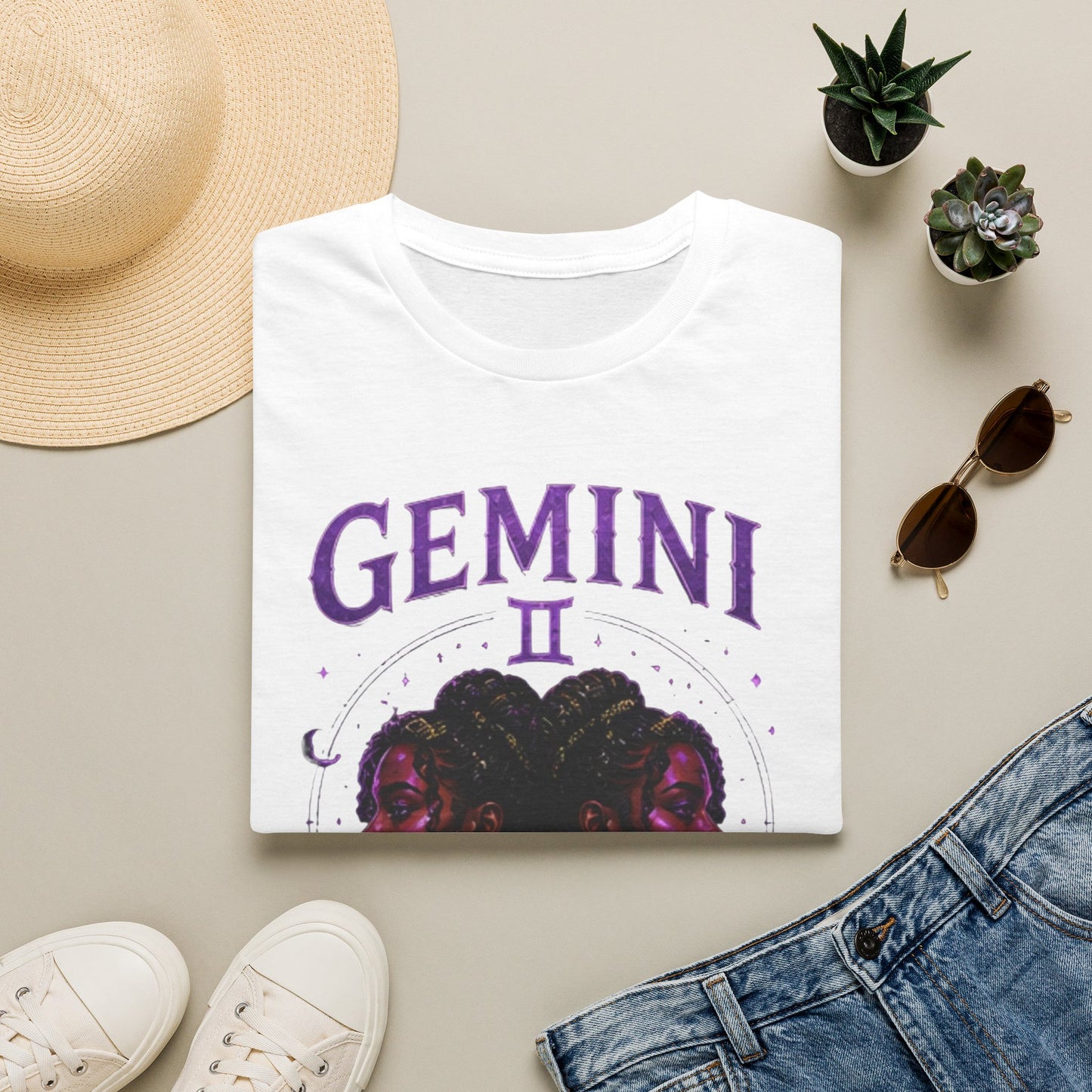Gemini Zodiac T‑Shirt — Mystical Twin Moon Astrology Tee