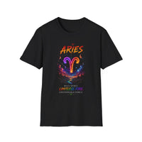 Aries Zodiac T-Shirt — Neon Aries Symbol Astrology Tee