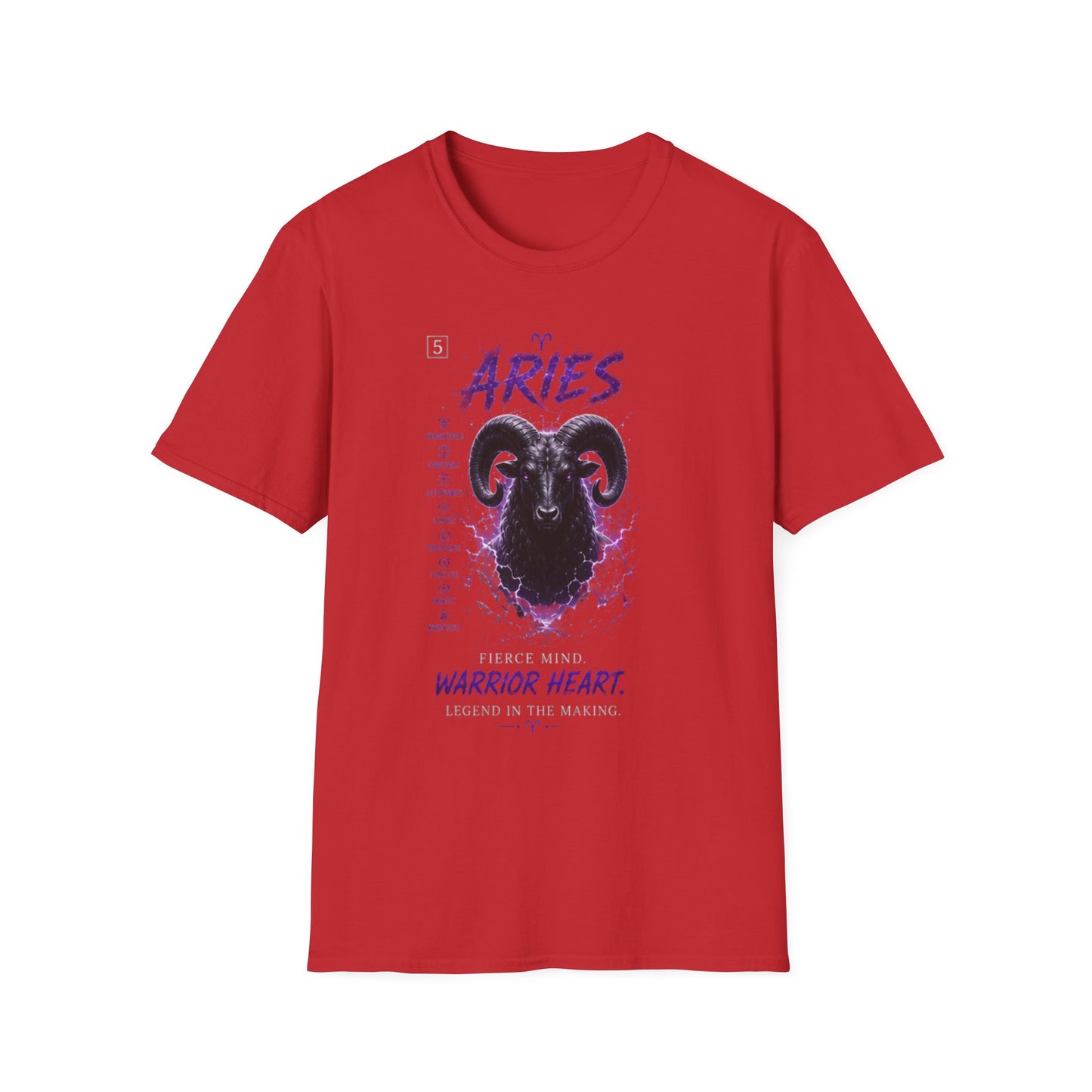 Aries Zodiac T‑Shirt — Warrior Heart Ram Astrology Tee