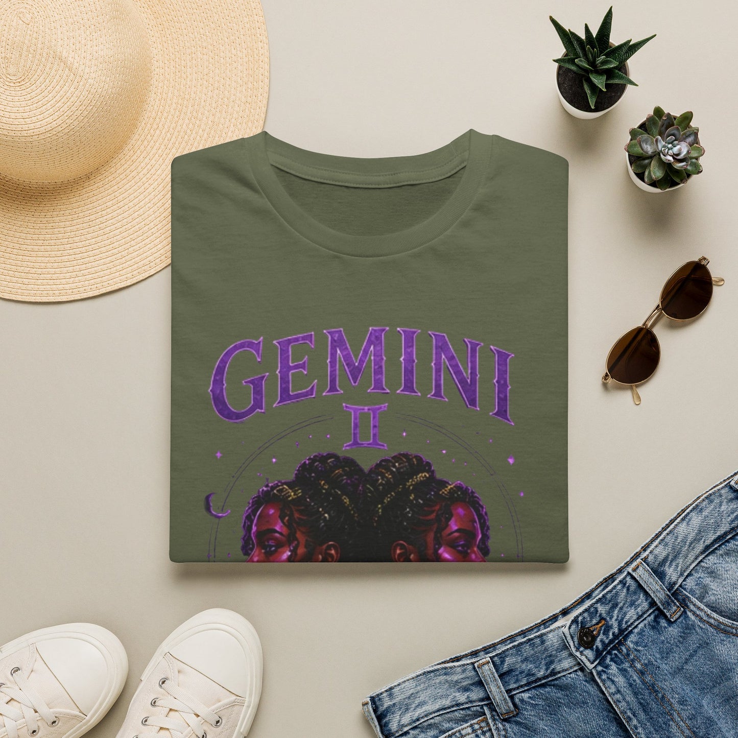 Gemini Zodiac T‑Shirt — Mystical Twin Moon Astrology Tee