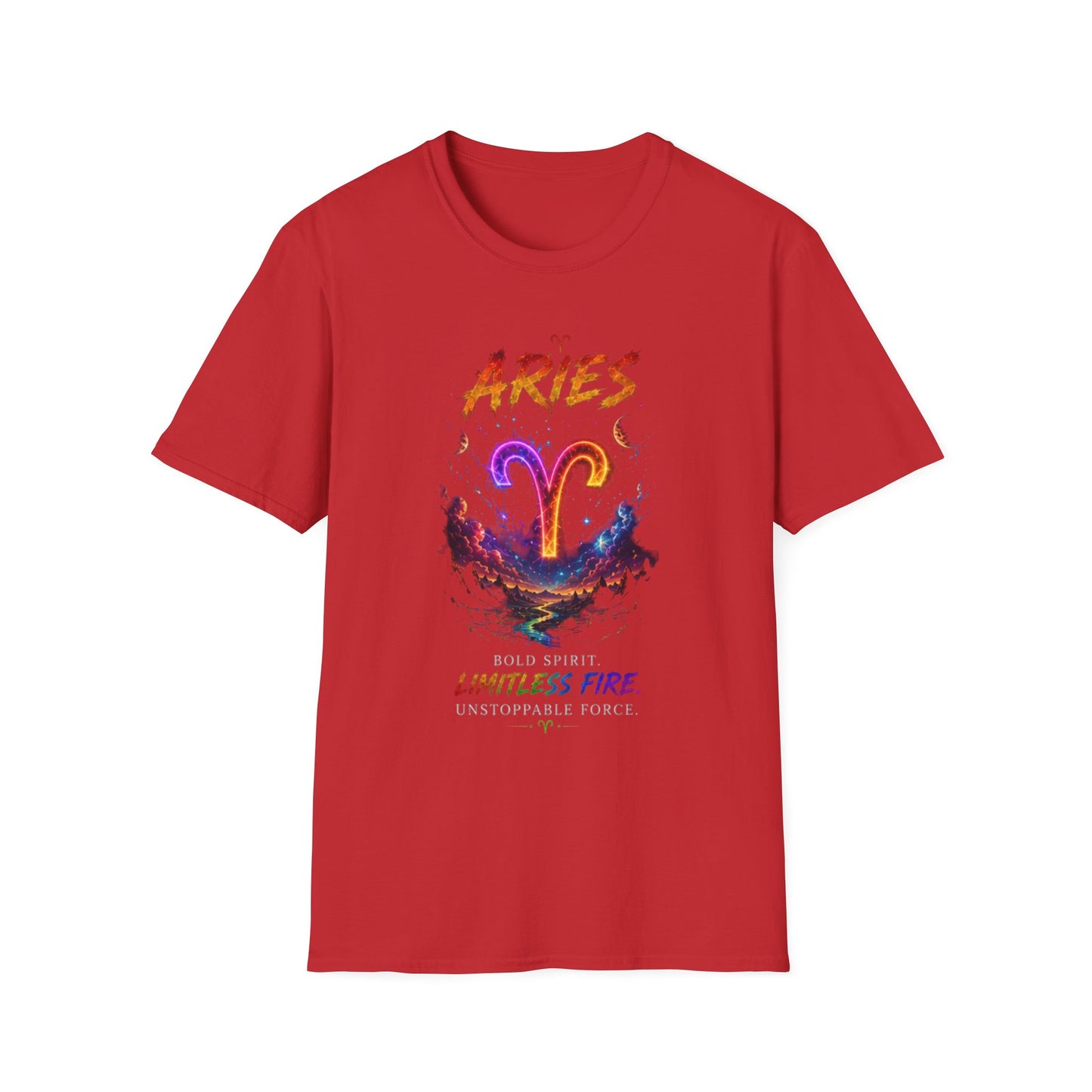 Aries Zodiac T-Shirt — Neon Aries Symbol Astrology Tee