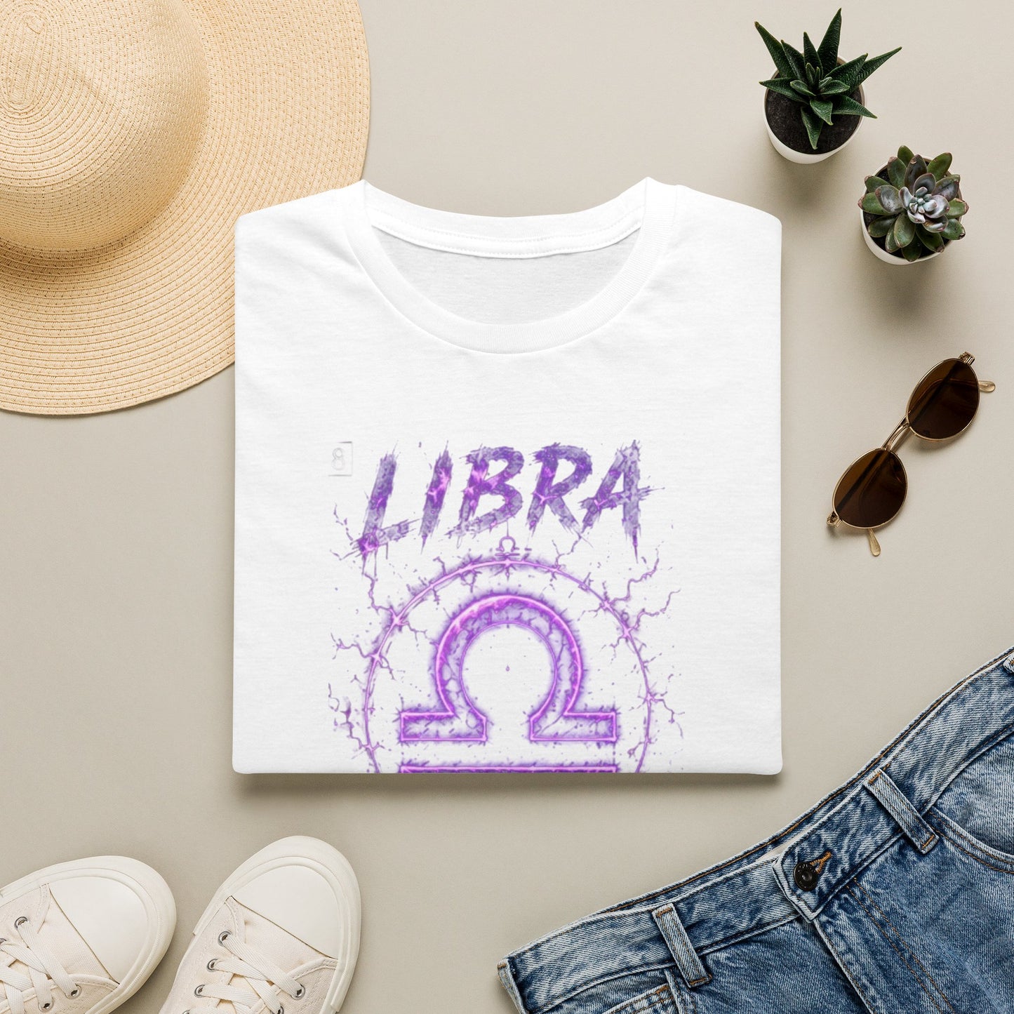 Libra Zodiac T-Shirt — Purple Libra Symbol & "Libra Speaks" Graphic