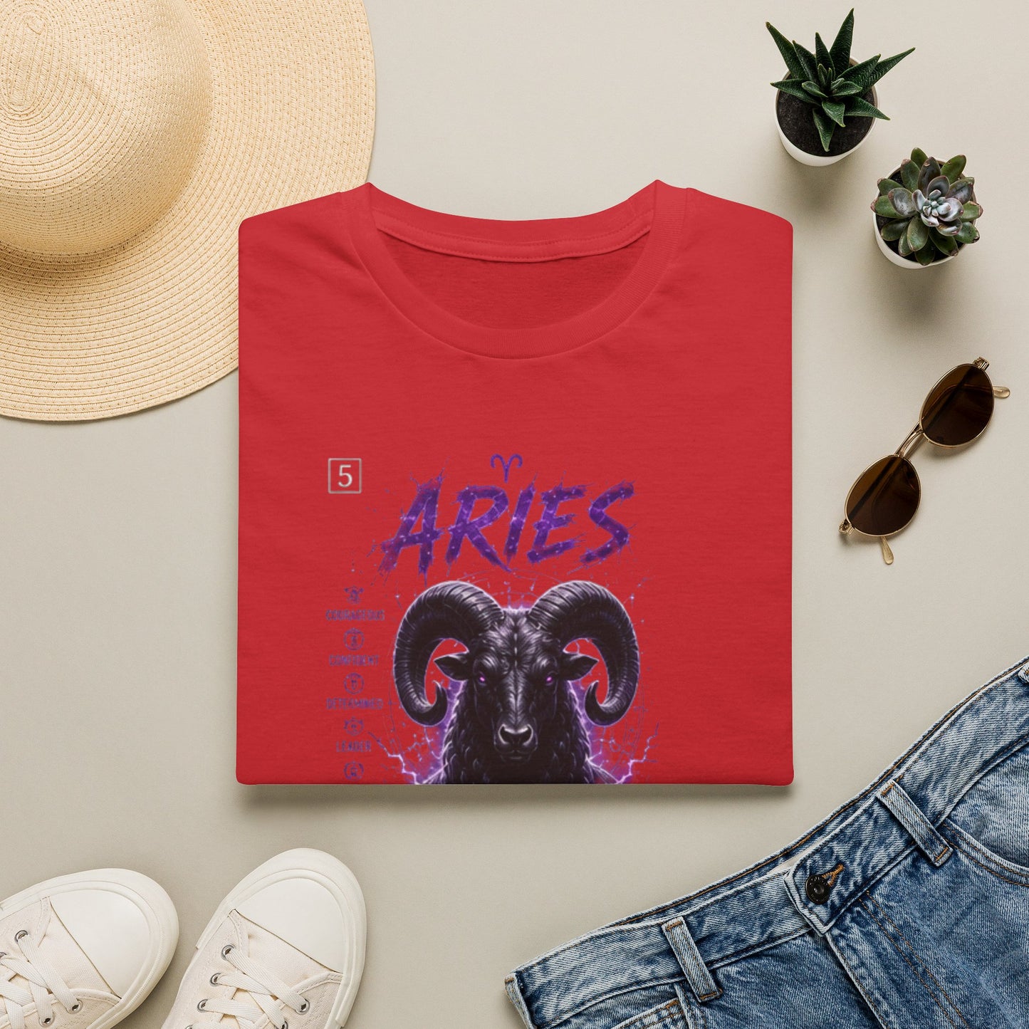 Aries Zodiac T‑Shirt — Warrior Heart Ram Astrology Tee