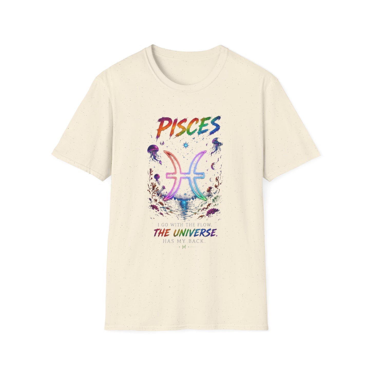 Pisces Zodiac T-Shirt — Rainbow Cosmic Fish Astrology Tee