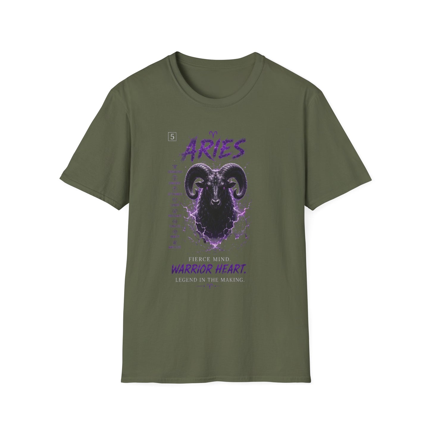 Aries Zodiac T‑Shirt — Warrior Heart Ram Astrology Tee