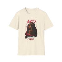 Aries Zodiac T-Shirt — Bold 'Aries I Win' Astrological Graphic Tee