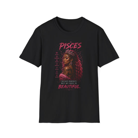 Pisces Zodiac T-Shirt — Afrocentric 'Pisces' Portrait Tee