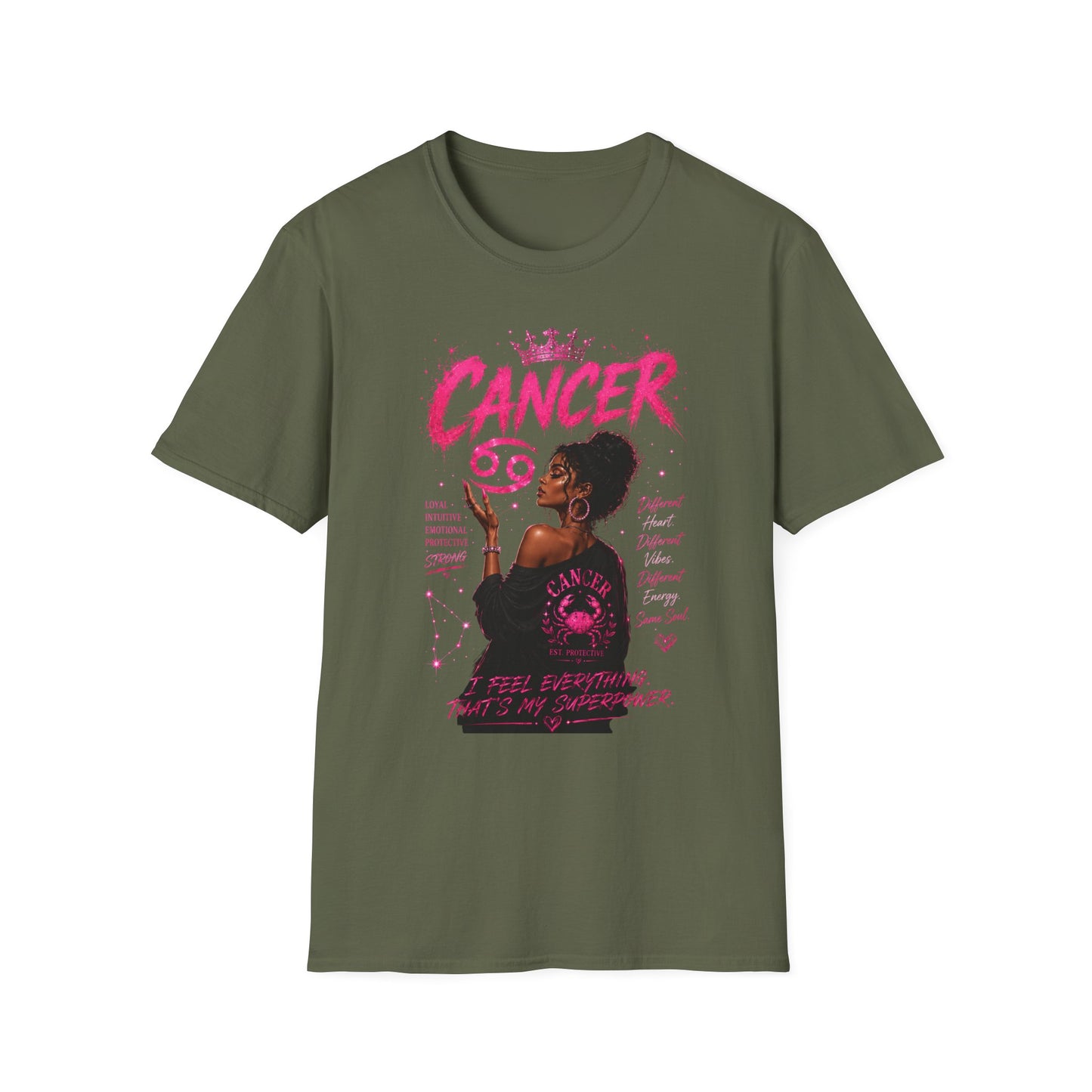 Cancer Zodiac T‑Shirt — Proud Black Woman Astrology Tee