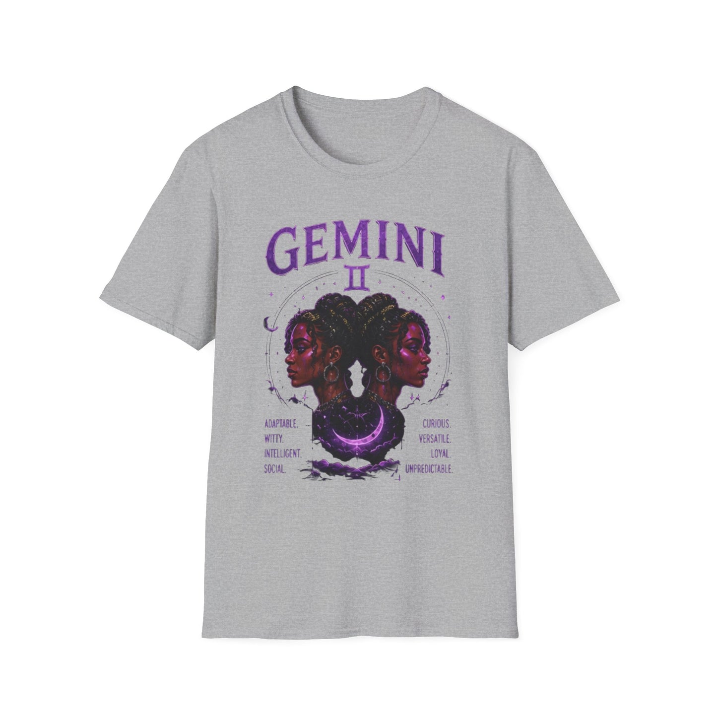 Gemini Zodiac T‑Shirt — Mystical Twin Moon Astrology Tee