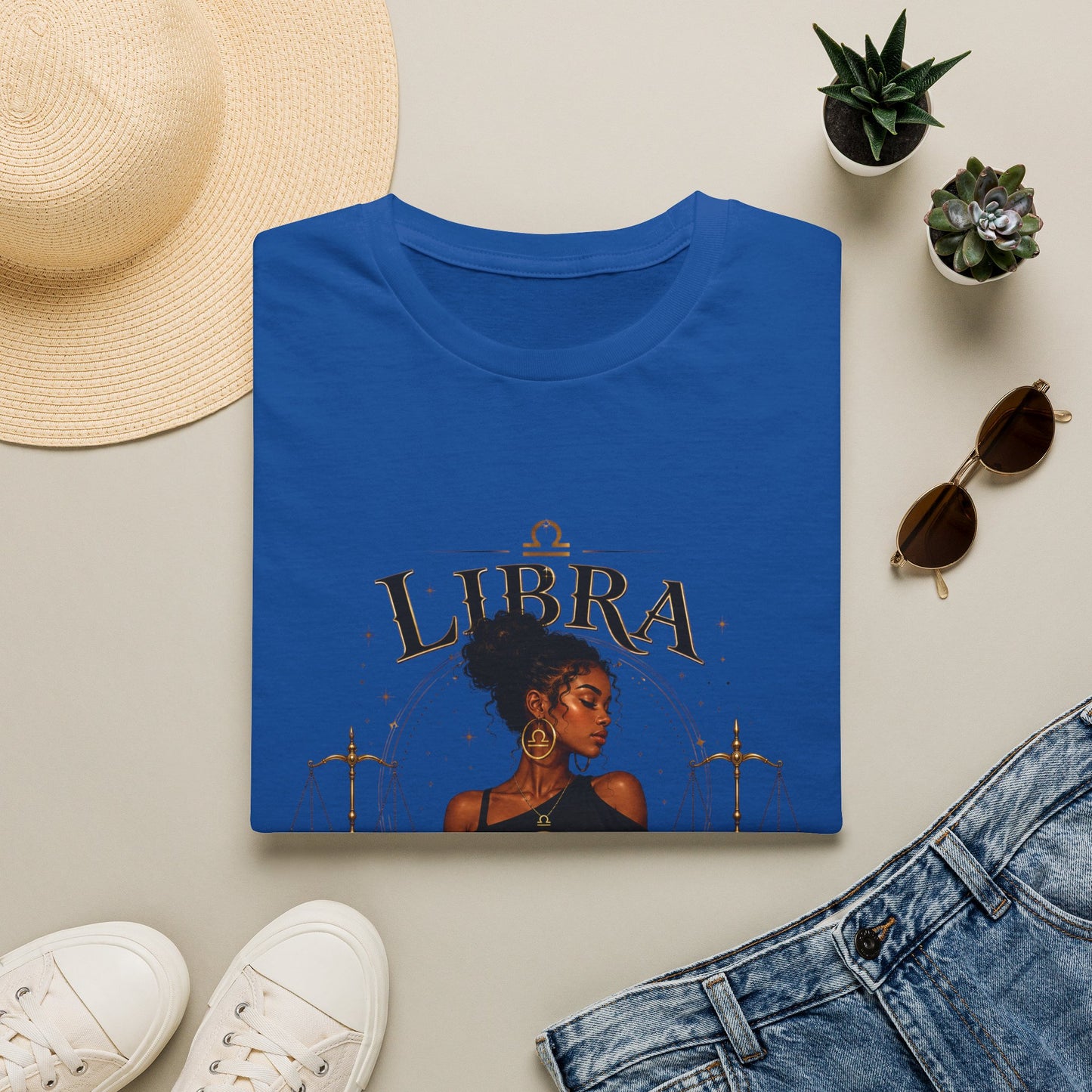 Libra Wolf T‑Shirt — Zodiac Astrology Tee with 'Loyal Heart' Design