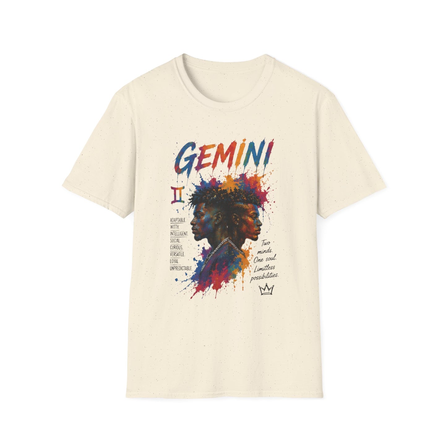 Gemini Zodiac T‑Shirt — Colorful Twin Silhouette Astrology Tee