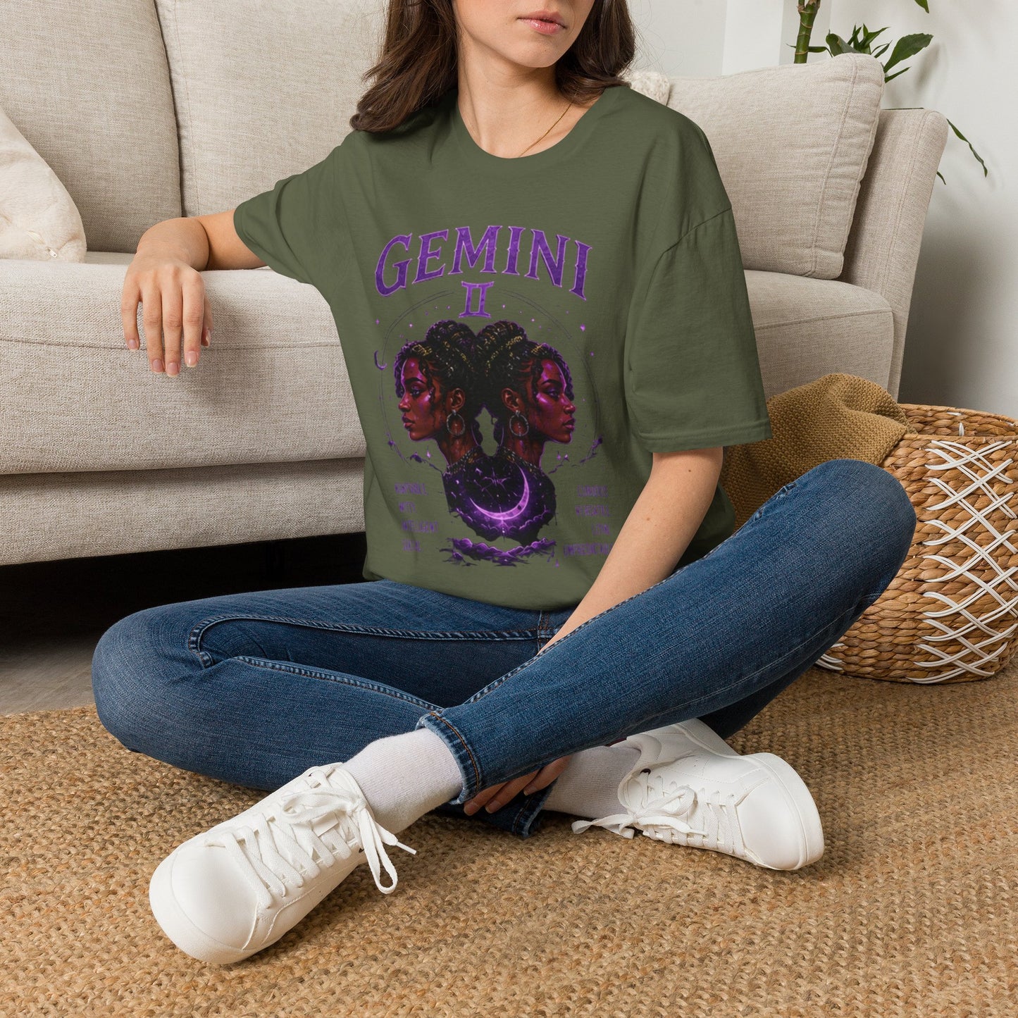 Gemini Zodiac T‑Shirt — Mystical Twin Moon Astrology Tee