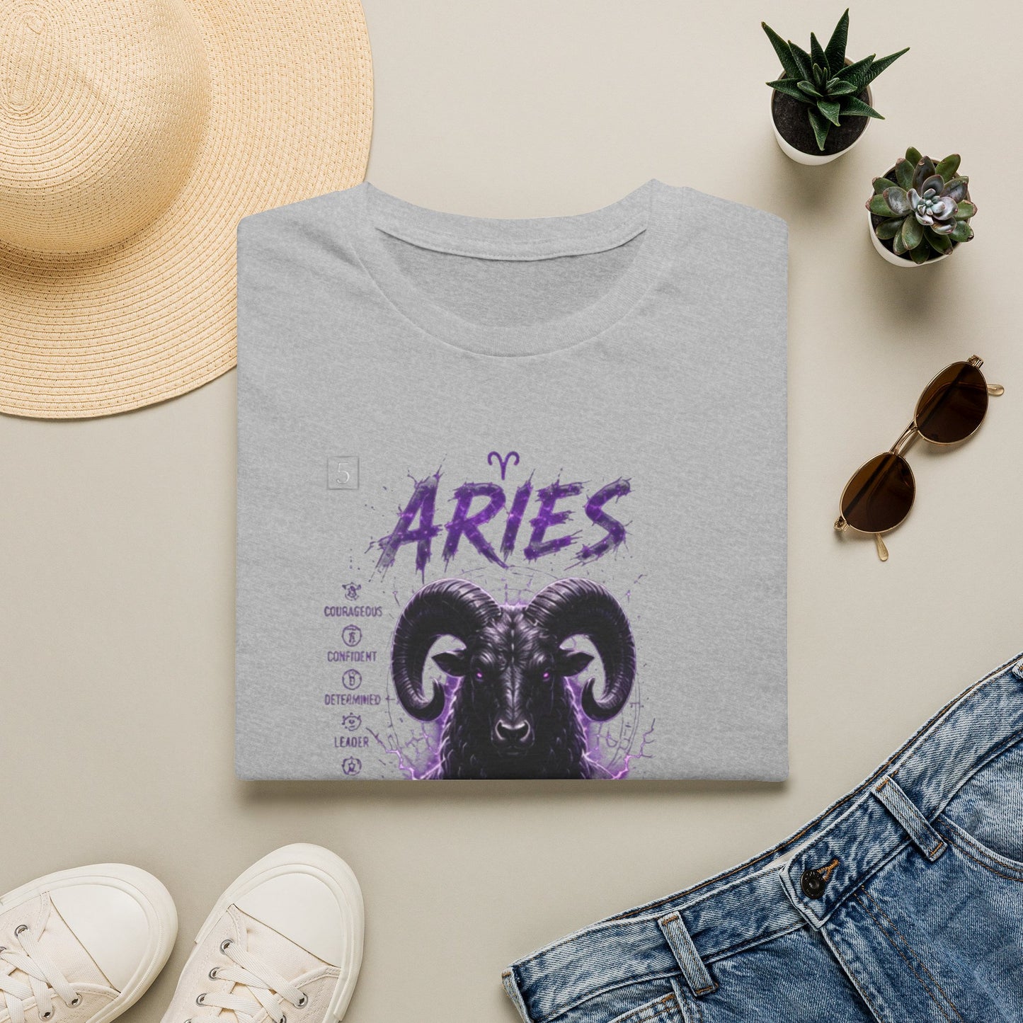 Aries Zodiac T‑Shirt — Warrior Heart Ram Astrology Tee