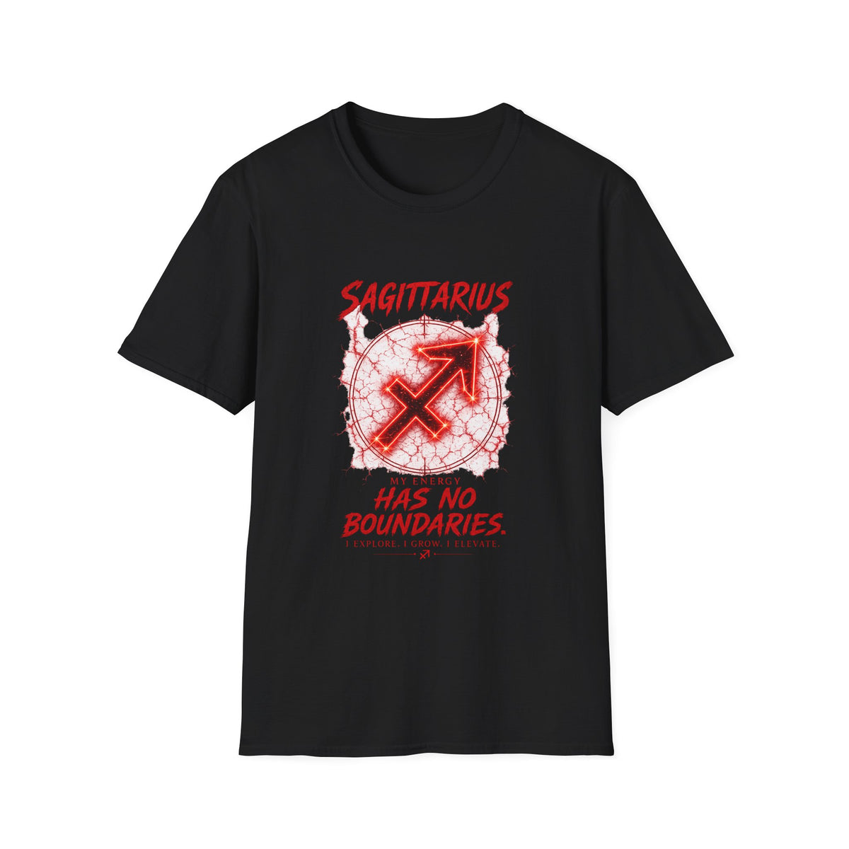 Sagittarius Zodiac T-Shirt — "Has No Boundaries" Archery Sign Graphic