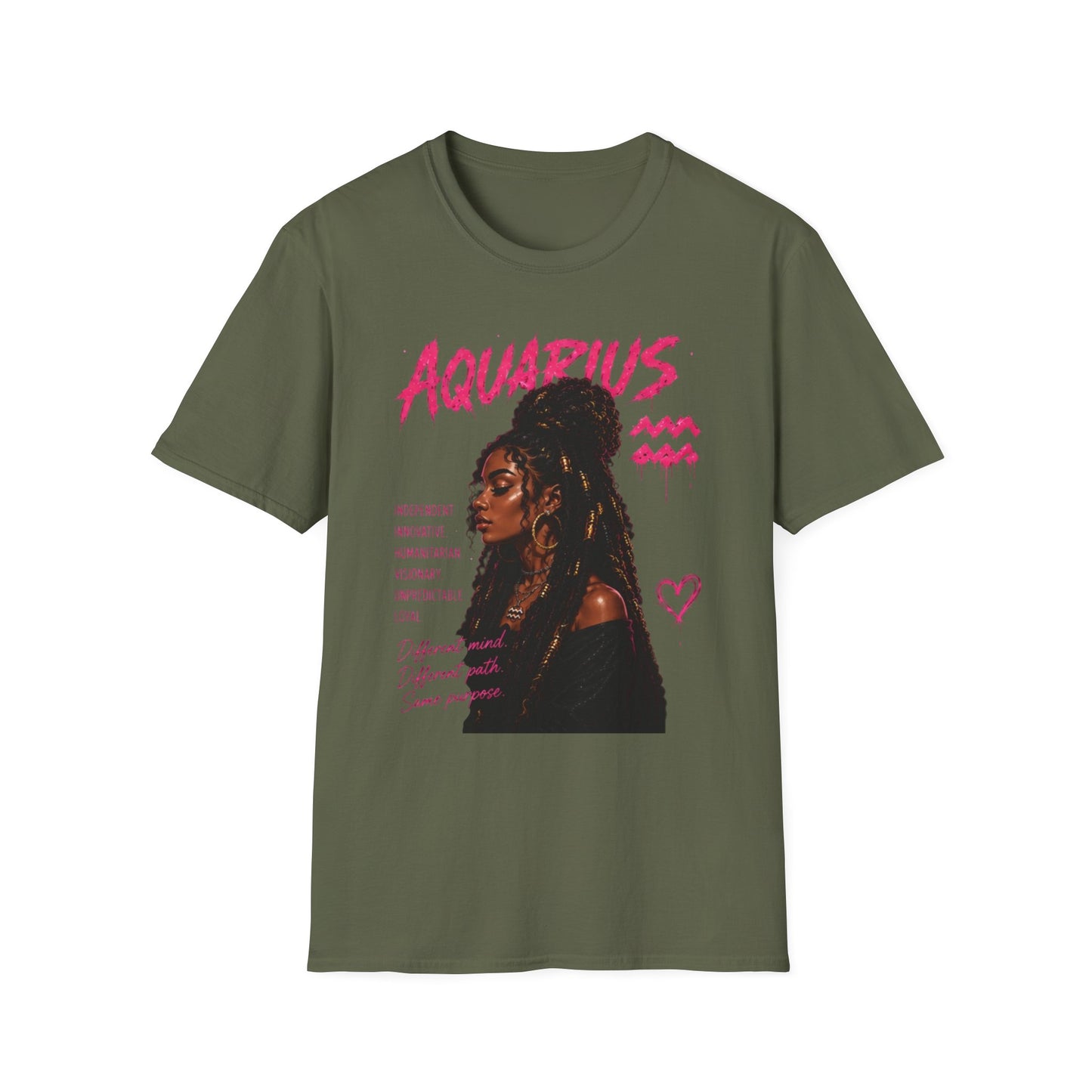 Aquarius Zodiac T-Shirt — Empowered Black Queen Astrology Tee