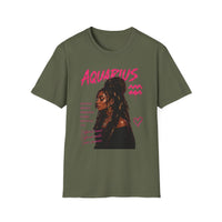 Aquarius Zodiac T-Shirt — Empowered Black Queen Astrology Tee