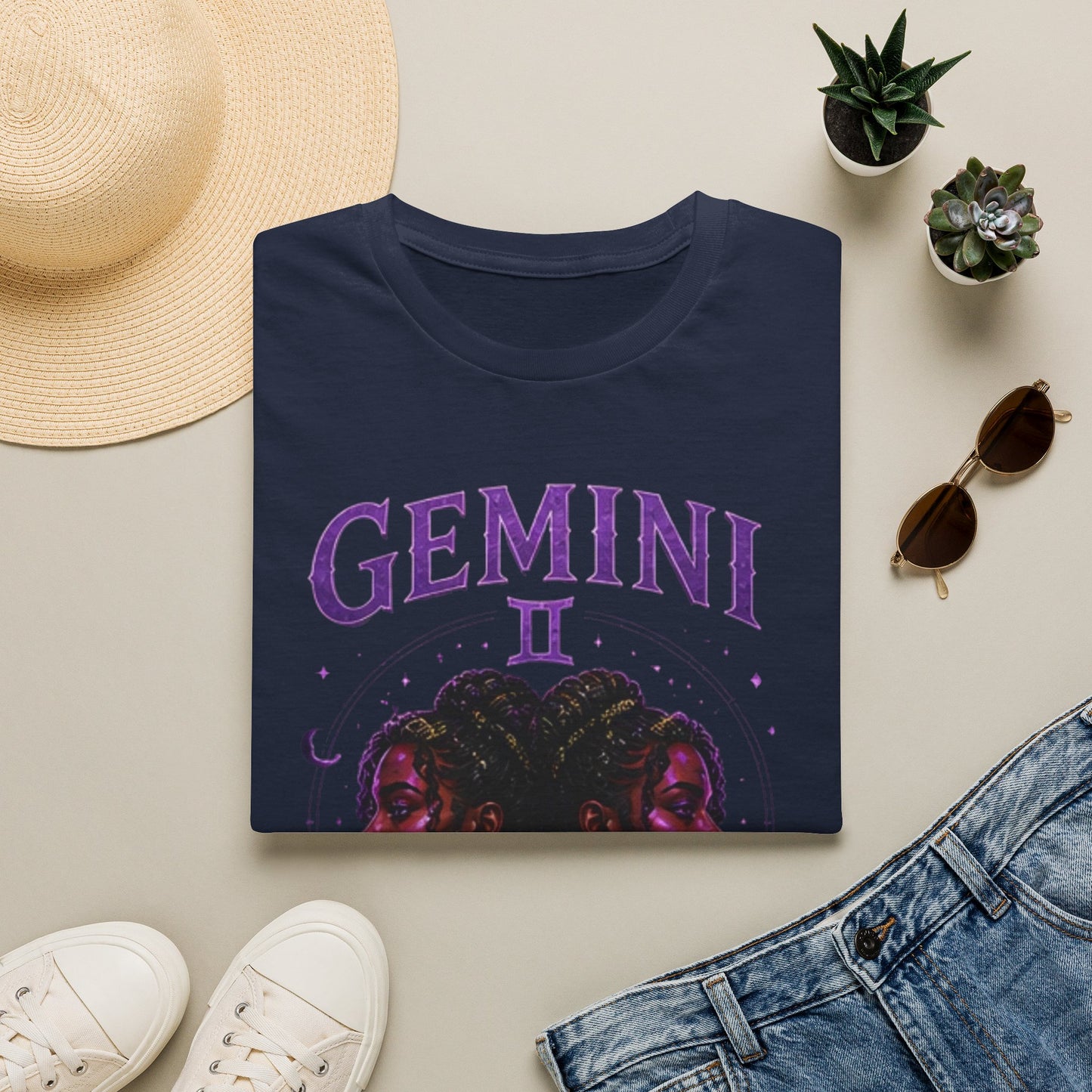 Gemini Zodiac T‑Shirt — Mystical Twin Moon Astrology Tee