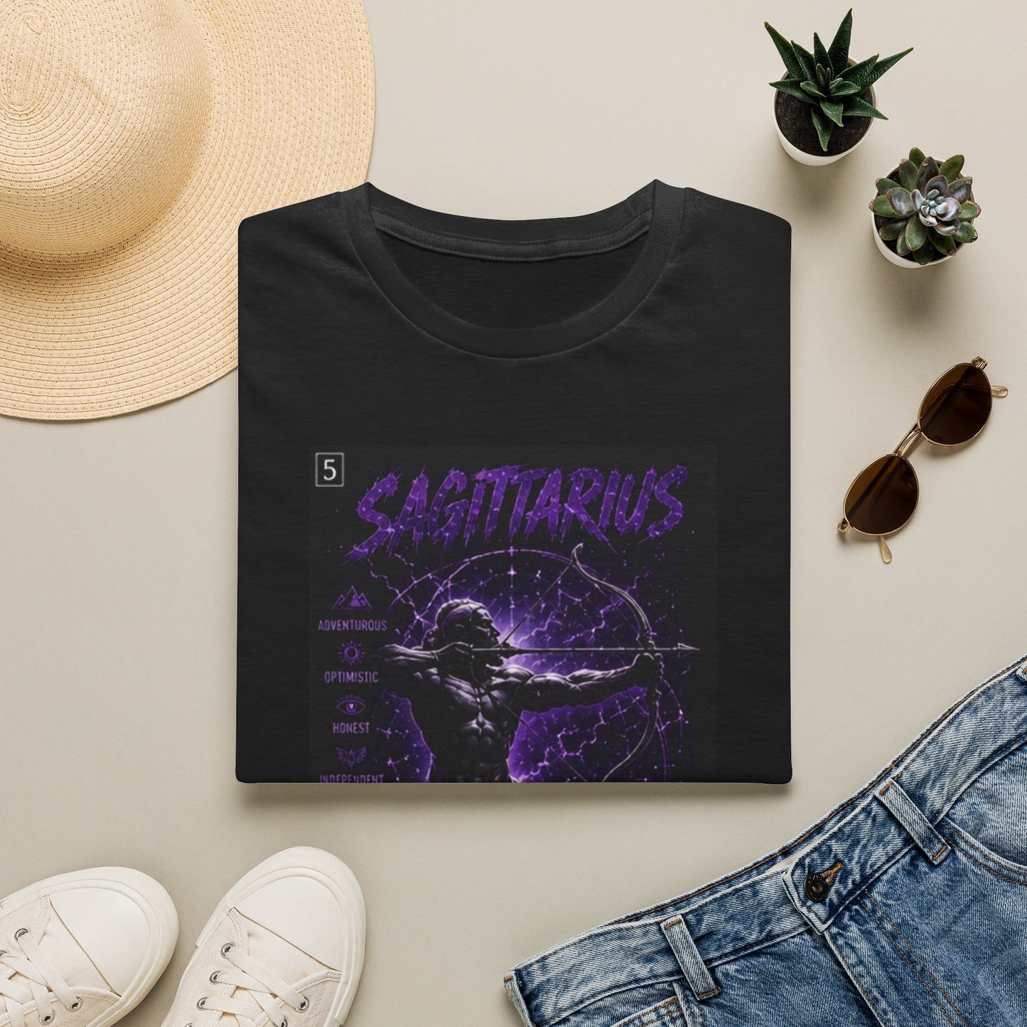 Sagittarius Constellation T-Shirt — 'I Aim High' Astrological Tee