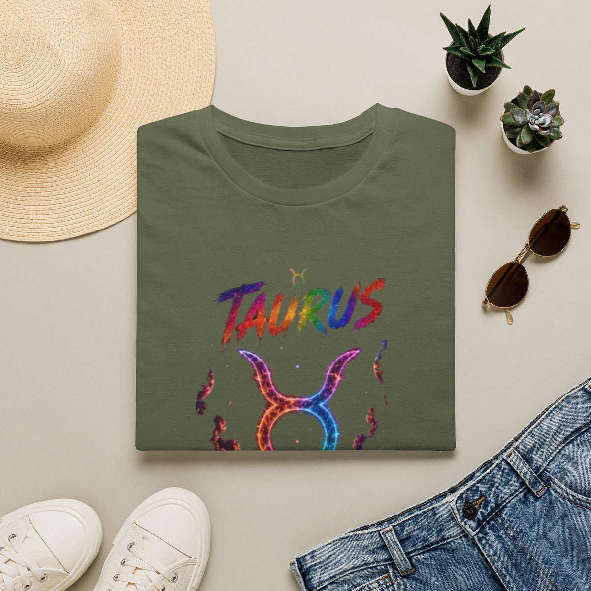 Taurus Zodiac T‑Shirt — Colorful Bull Constellation Astrology Tee