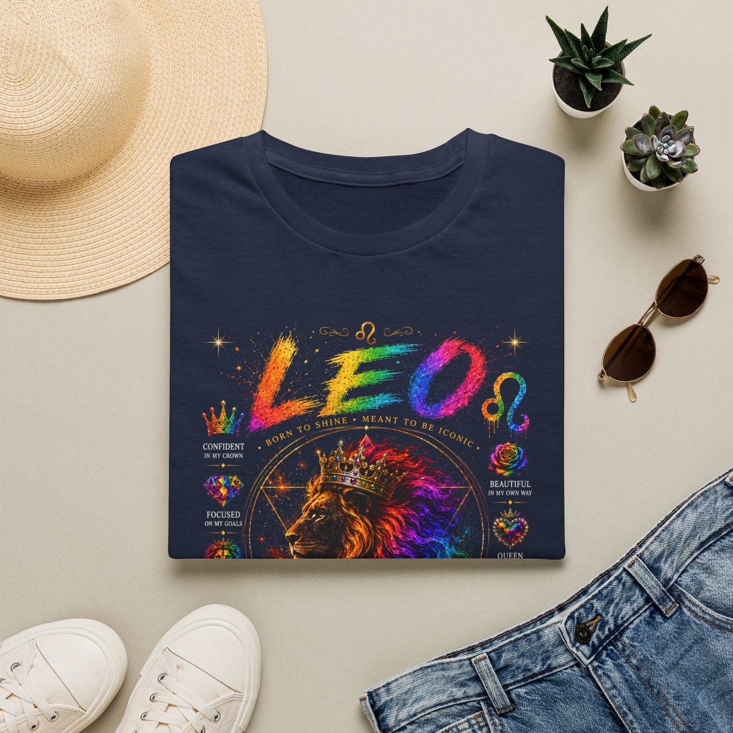 Leo Zodiac T‑Shirt — 'I Create My Own' Pride Lion Astrology Tee