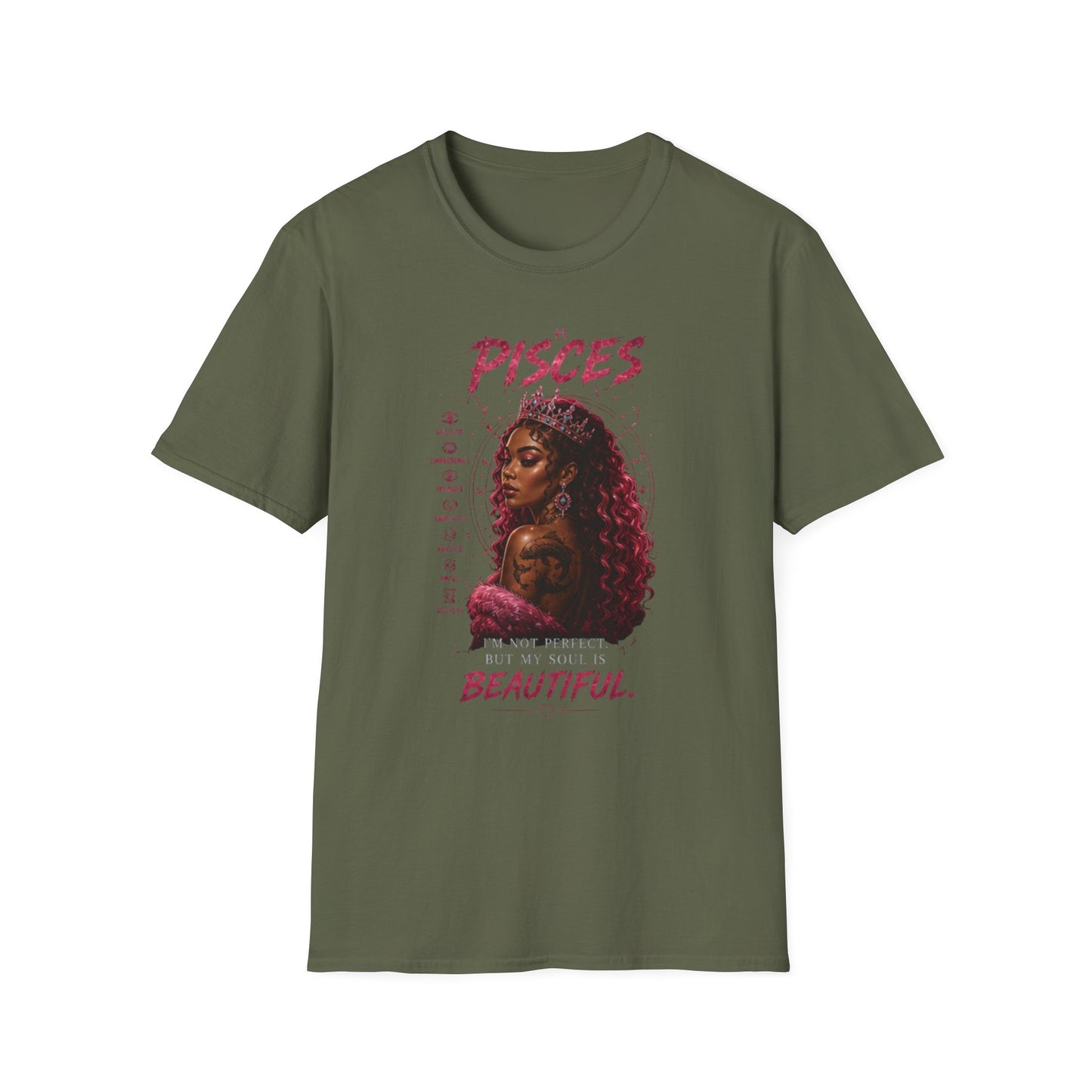 Pisces Zodiac T-Shirt — Afrocentric 'Pisces' Portrait Tee