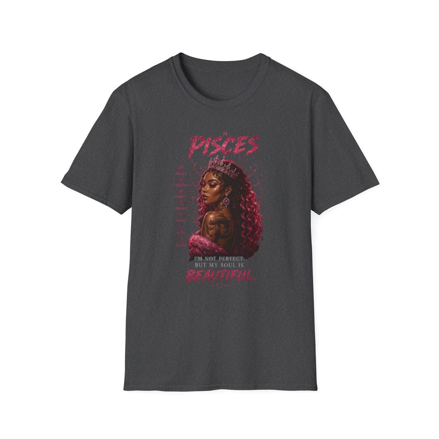Pisces Zodiac T-Shirt — Afrocentric 'Pisces' Portrait Tee