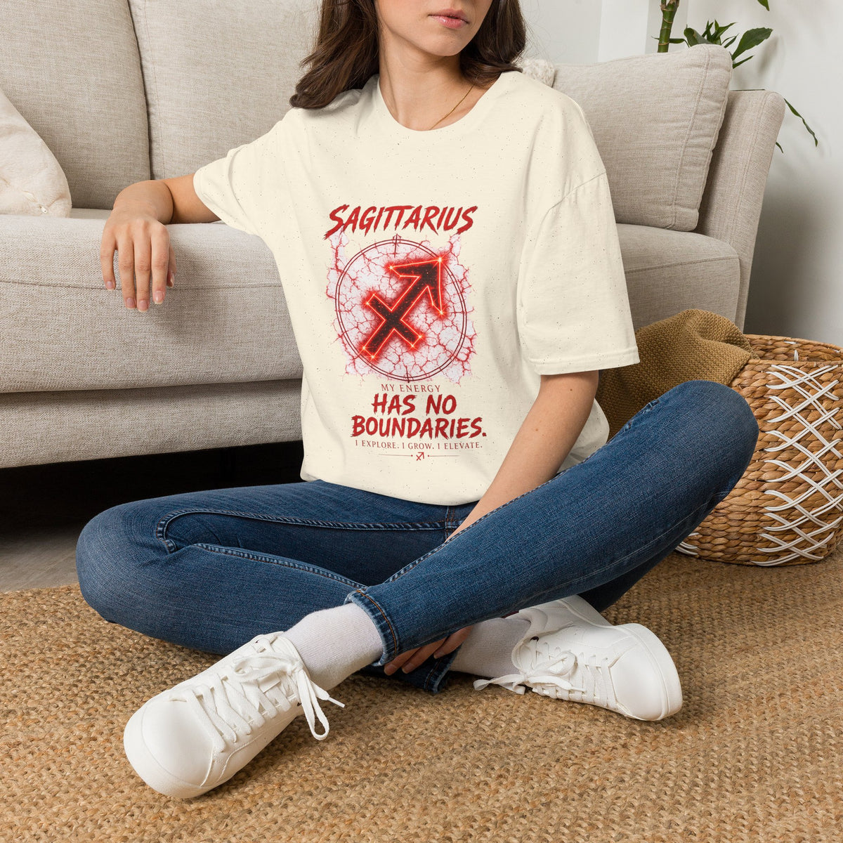 Sagittarius Zodiac T-Shirt — "Has No Boundaries" Archery Sign Graphic
