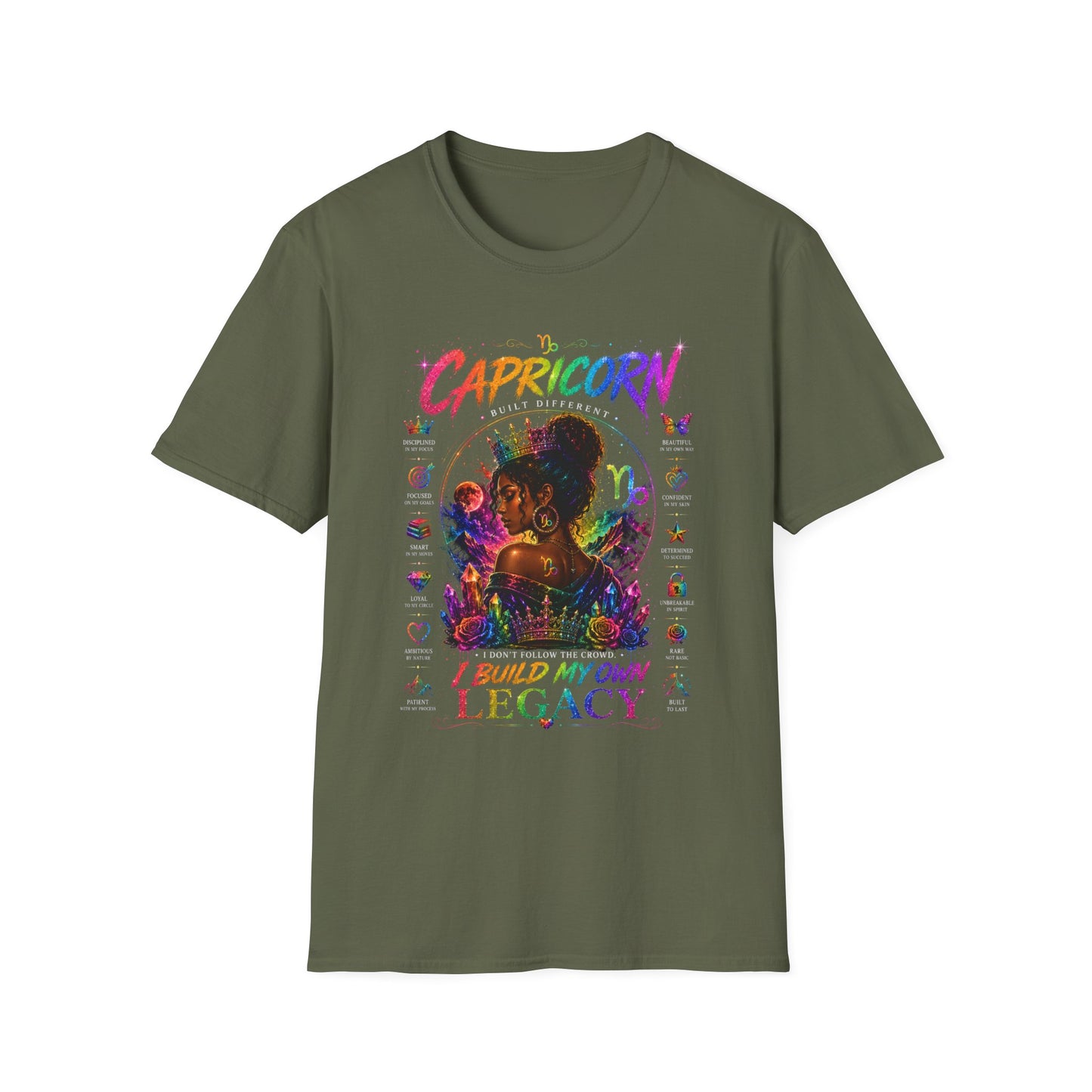 Capricorn Zodiac T-Shirt — "I Build My Own Legacy" Inspirational Astrology Tee