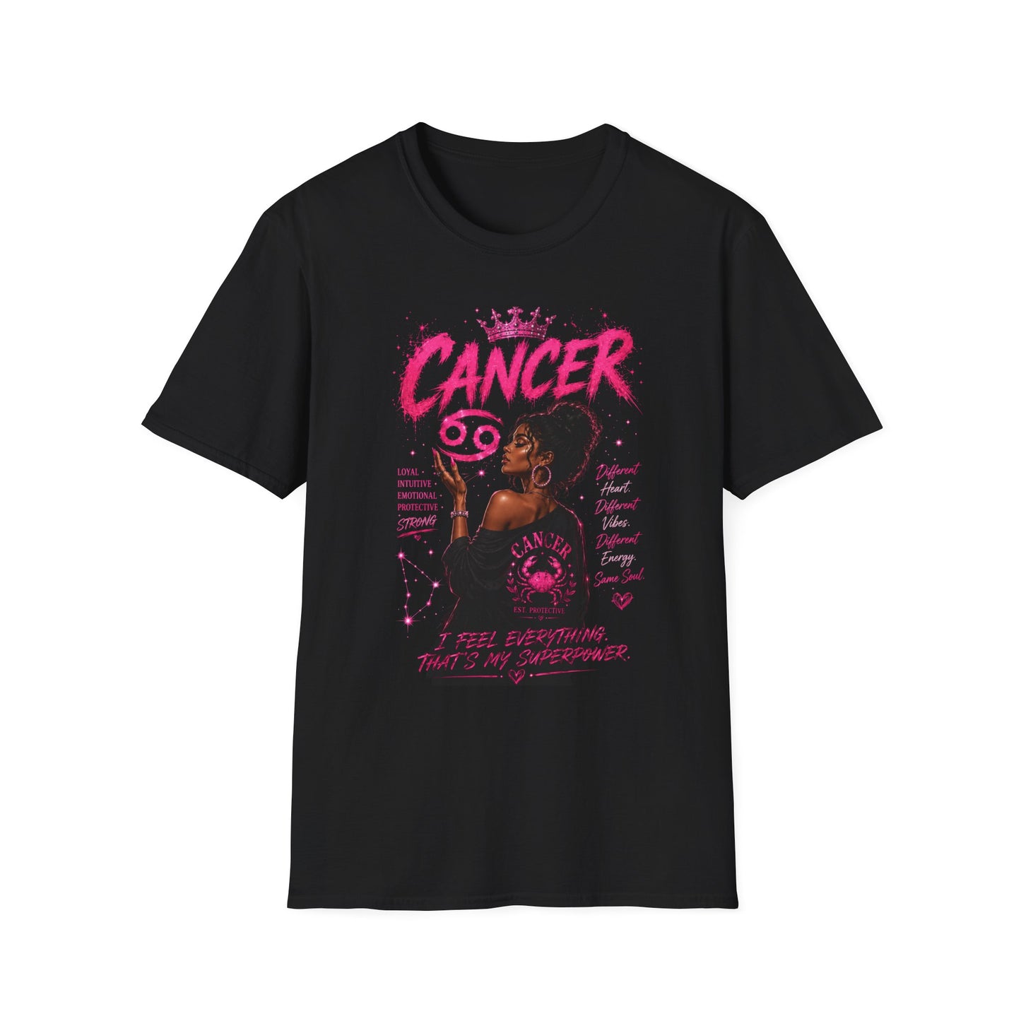 Cancer Zodiac T‑Shirt — Proud Black Woman Astrology Tee