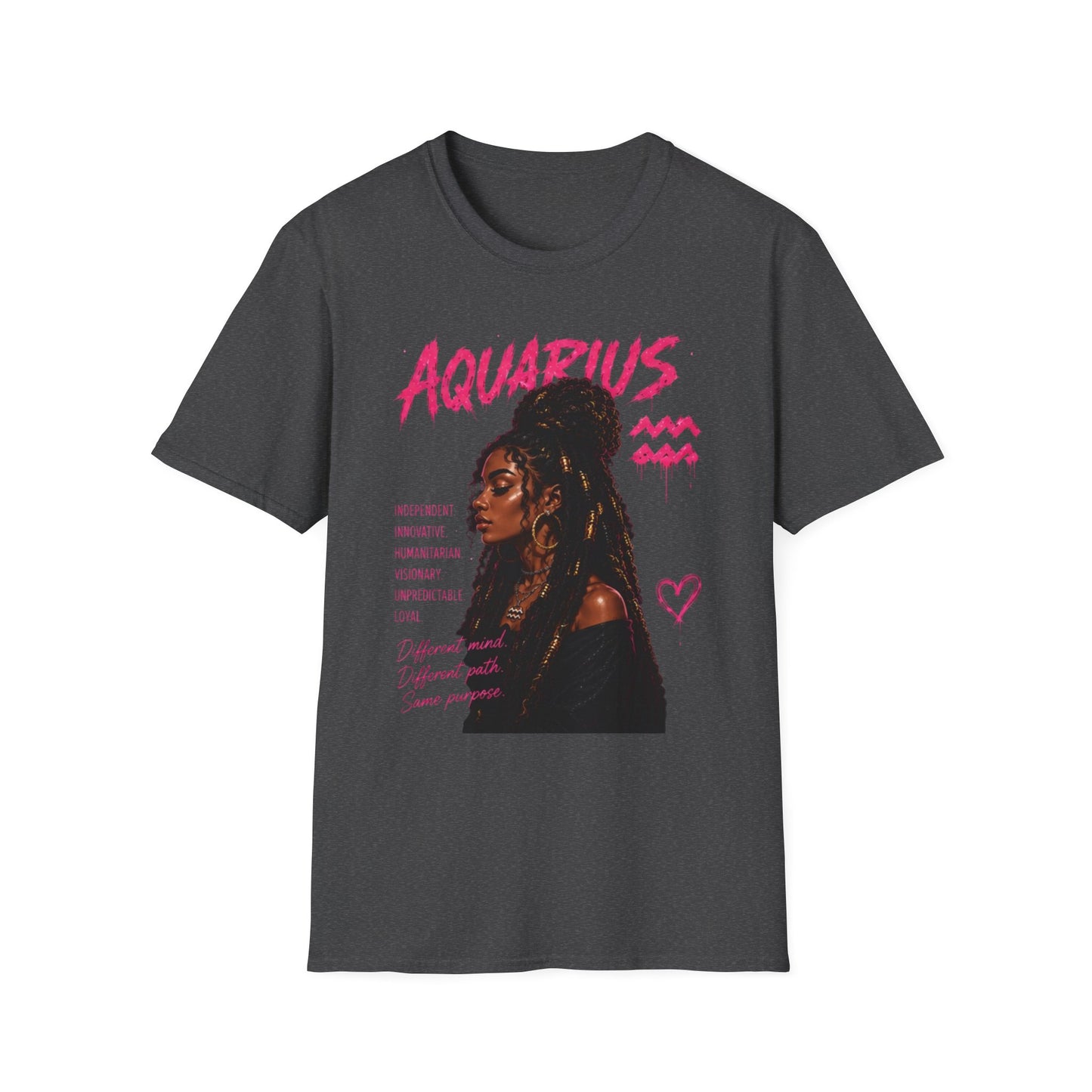 Aquarius Zodiac T-Shirt — Empowered Black Queen Astrology Tee