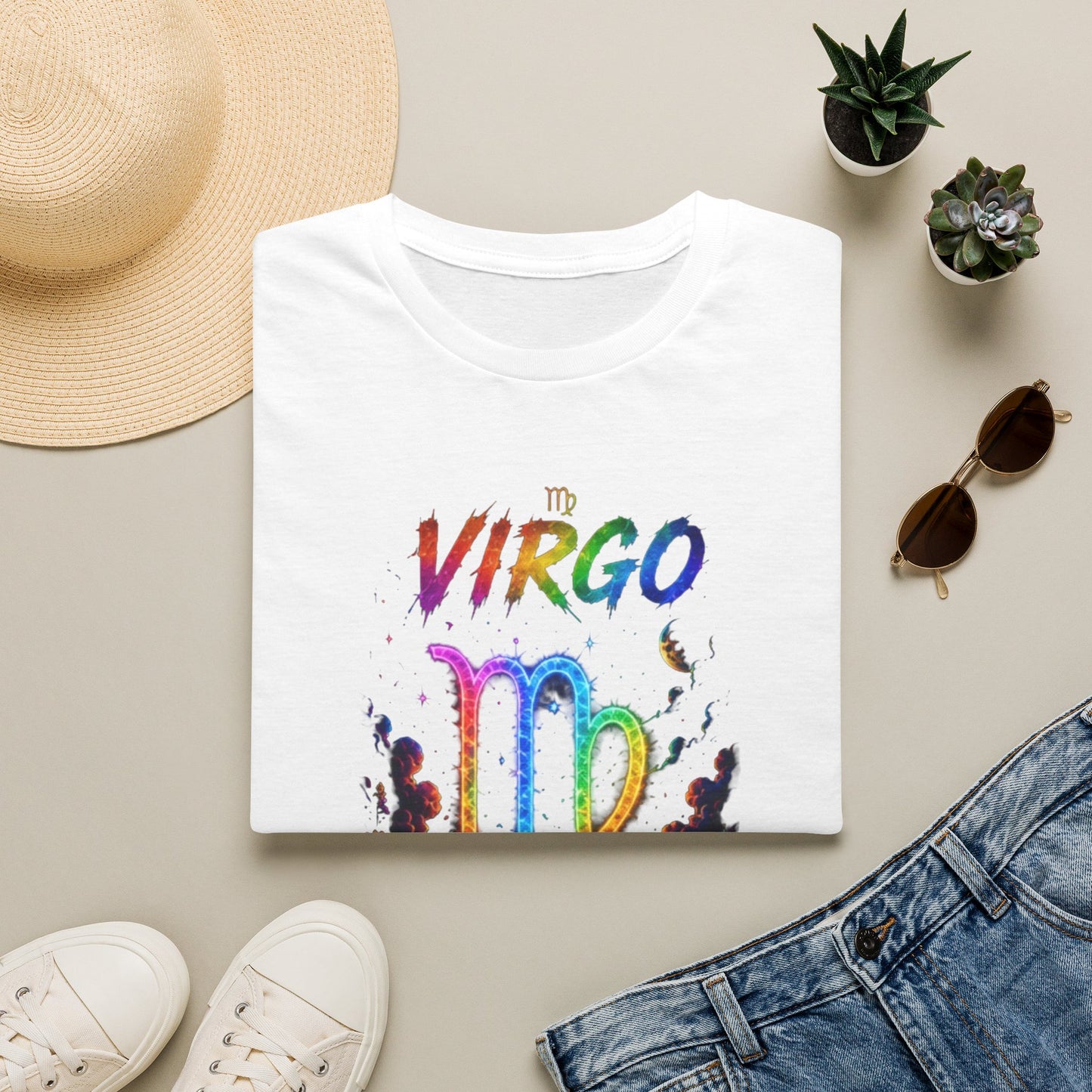 Virgo Rainbow Zodiac T-Shirt — Colorful Virgo Astrology Tee