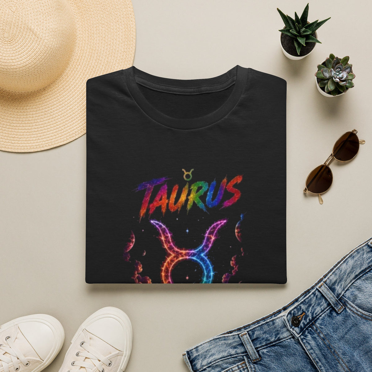 Taurus Zodiac T‑Shirt — Colorful Bull Constellation Astrology Tee